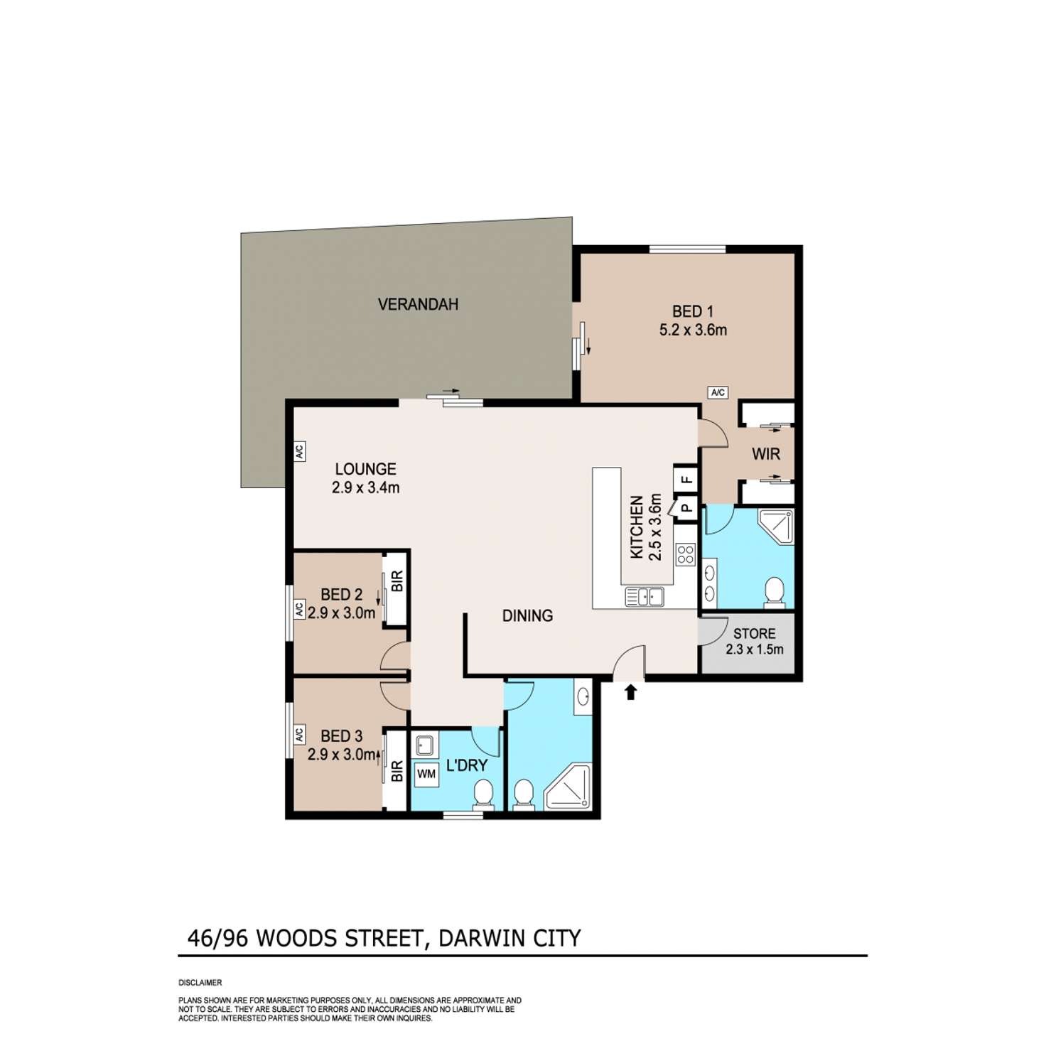 Floorplan of Homely apartment listing, 46/96 Woods Street, Darwin City NT 800