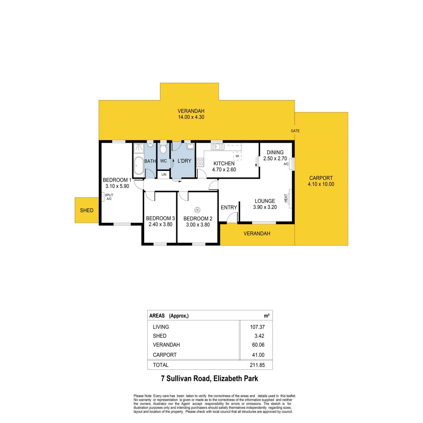 Floorplan of Homely house listing, 7 Sullivan Road, Elizabeth Park SA 5113