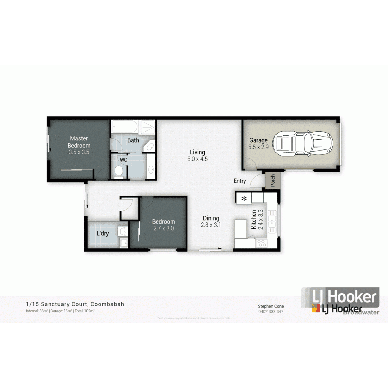 Floorplan of Homely semiDetached listing, 1/15 Sanctuary Court, Coombabah QLD 4216