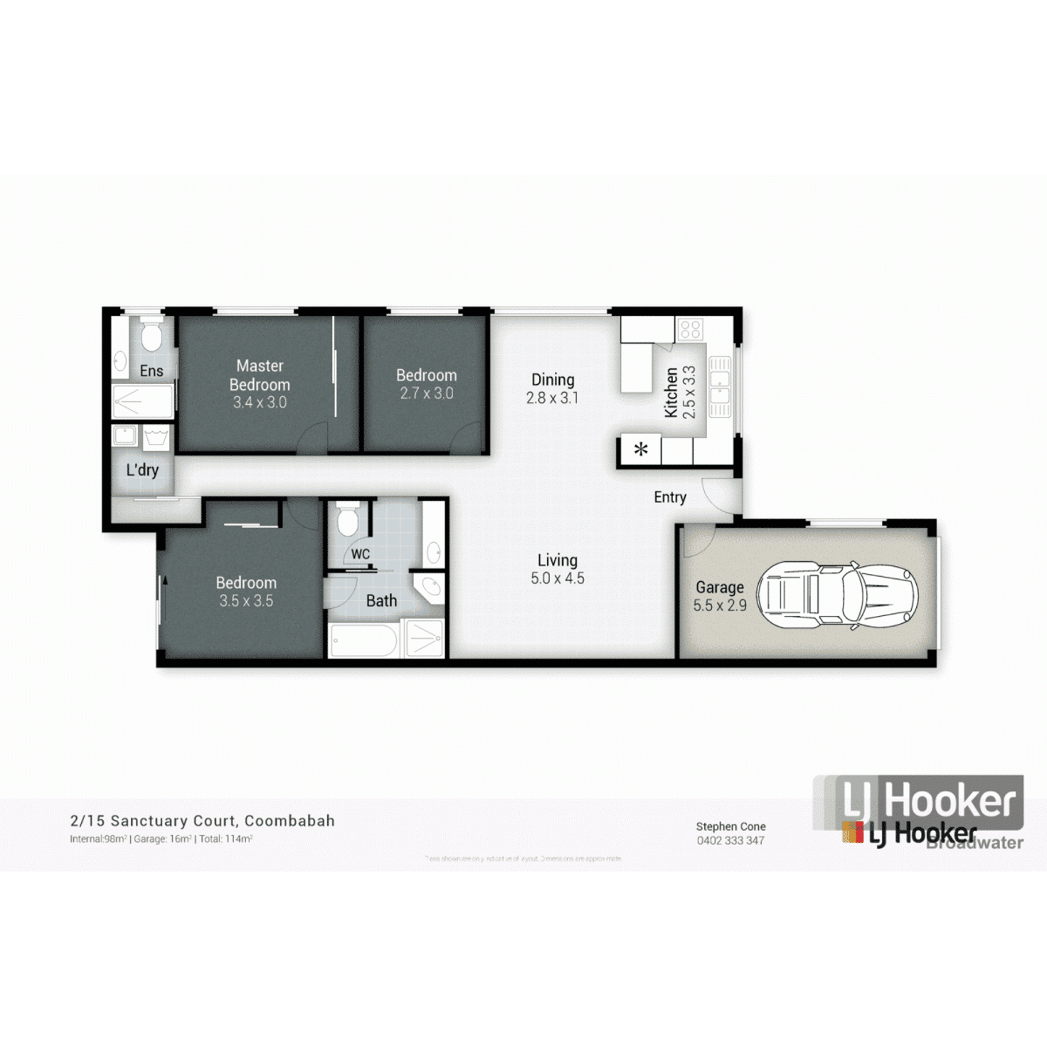 Floorplan of Homely semiDetached listing, 2/15 Sanctuary Court, Coombabah QLD 4216