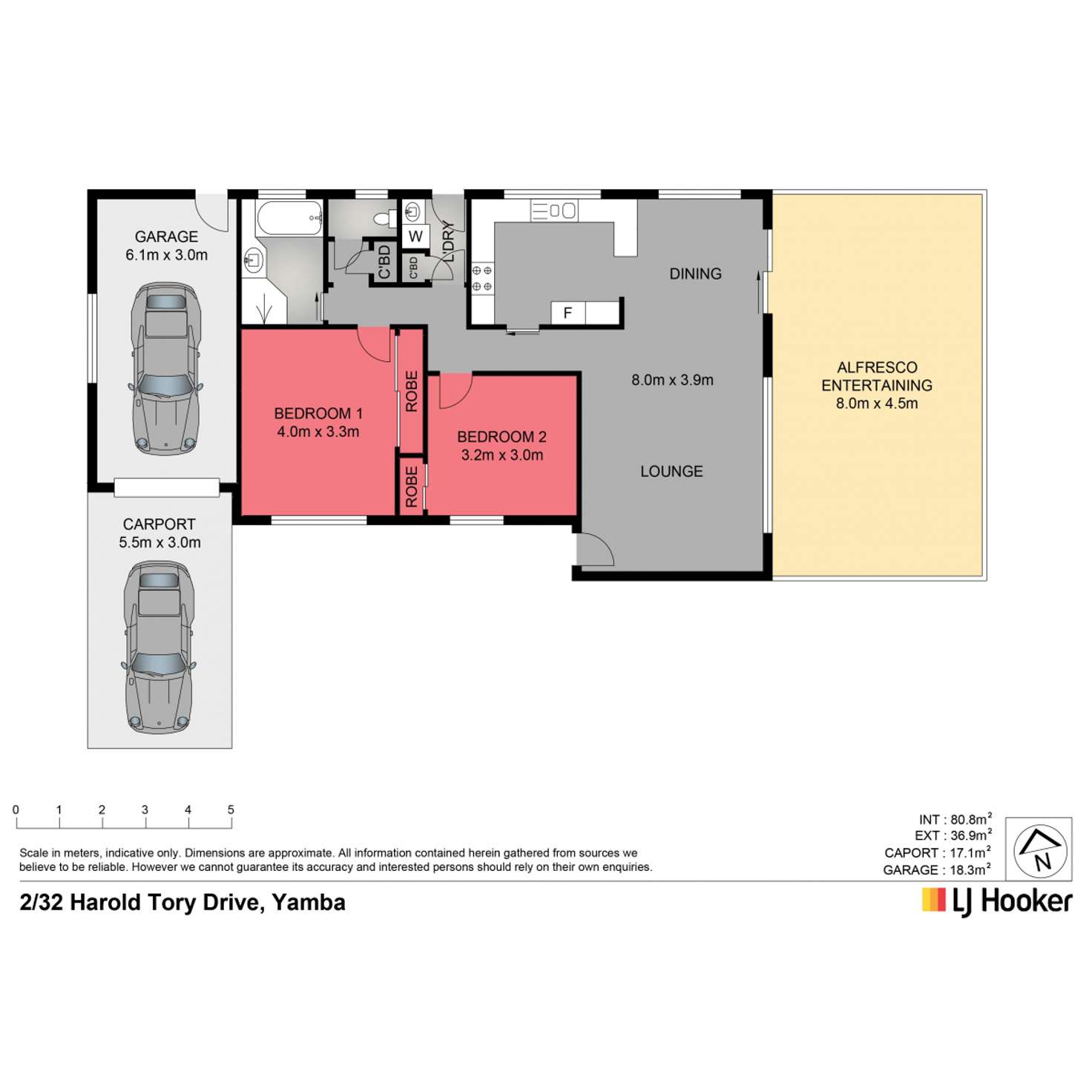 Floorplan of Homely flat listing, 2/32 Harold Tory Drive, Yamba NSW 2464