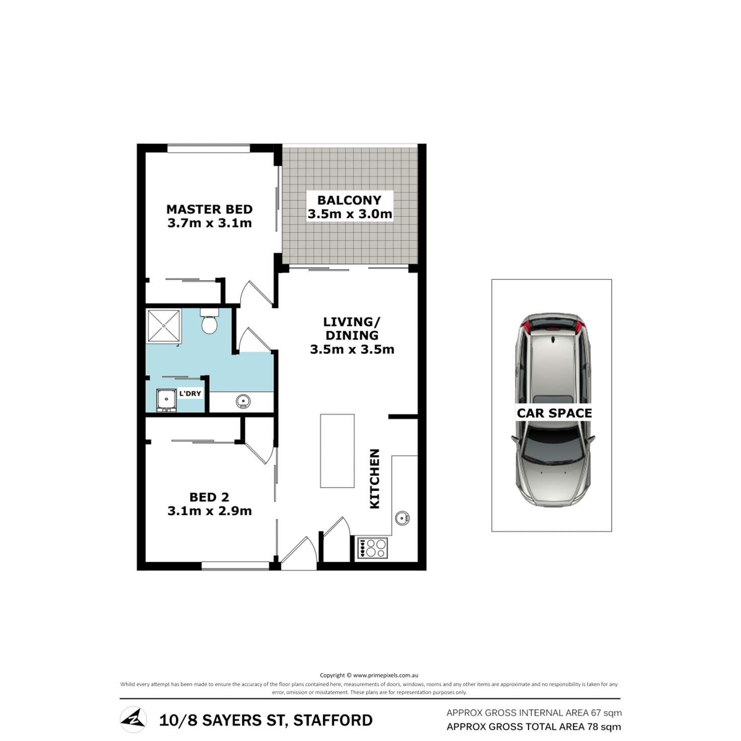 Floorplan of Homely unit listing, 10/8 Sayers Street, Stafford QLD 4053