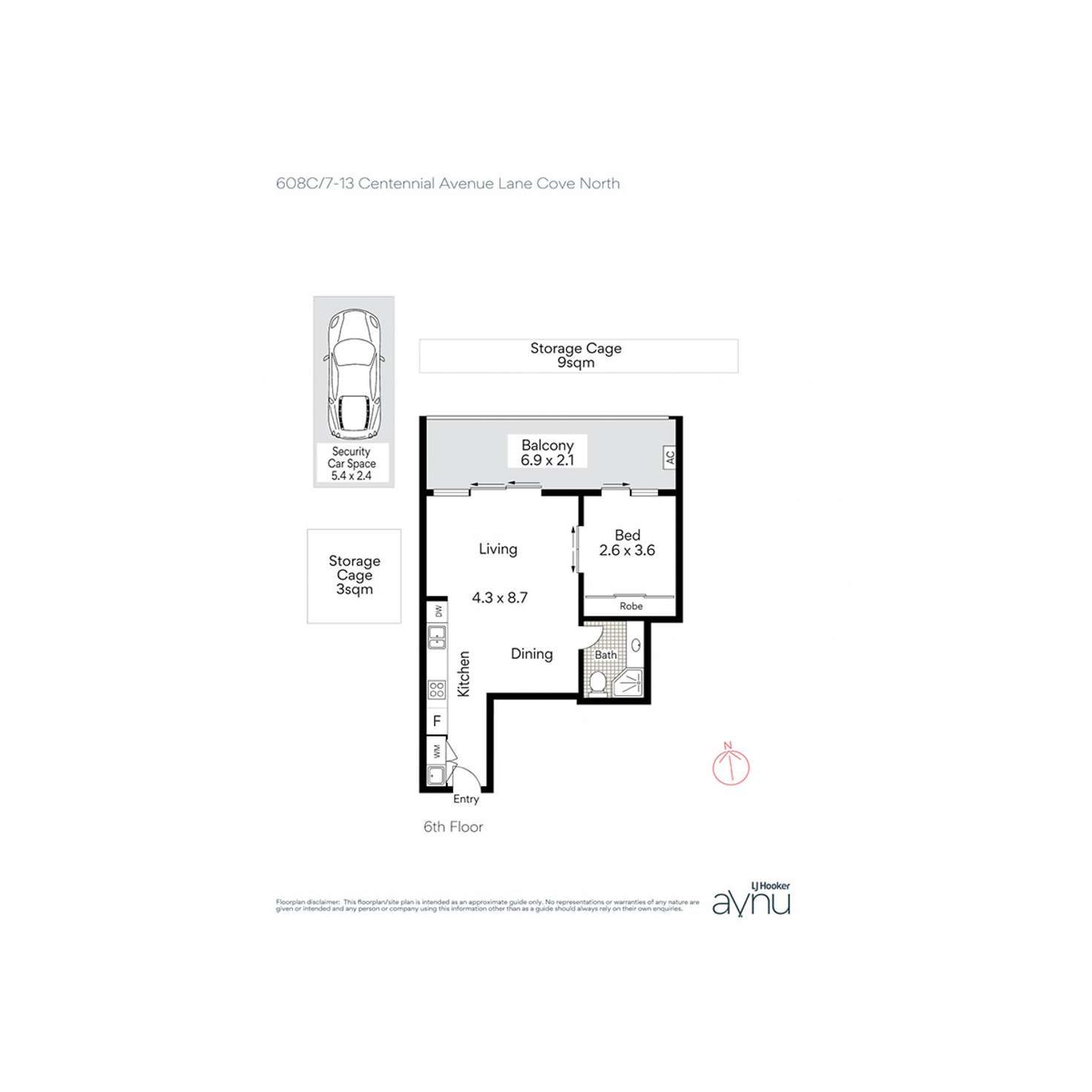 Floorplan of Homely apartment listing, 608C/7-13 Centennial Avenue, Lane Cove North NSW 2066