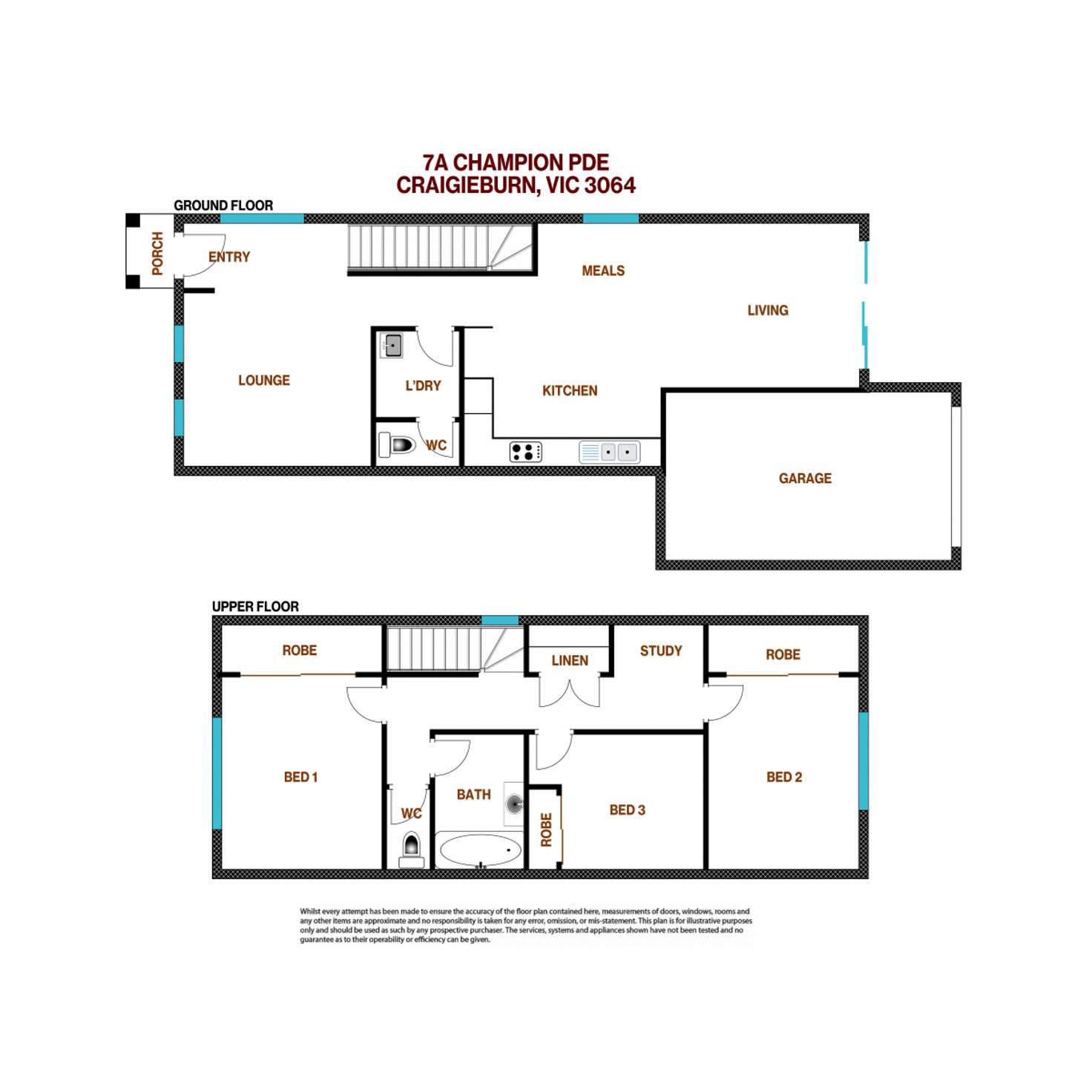 Floorplan of Homely townhouse listing, 7 Champion Parade, Craigieburn VIC 3064