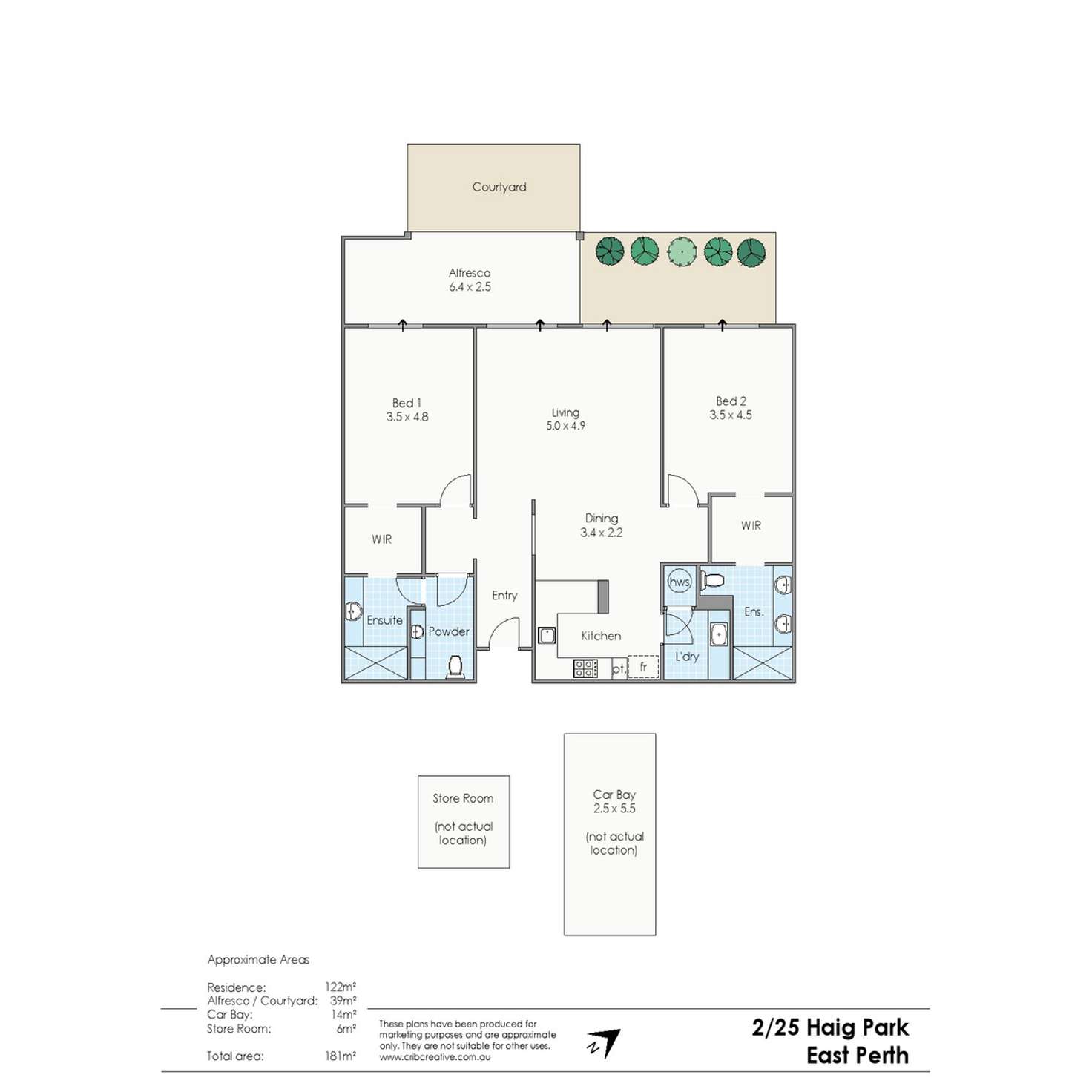 Floorplan of Homely apartment listing, 2/25 Haig Park Circle, East Perth WA 6004