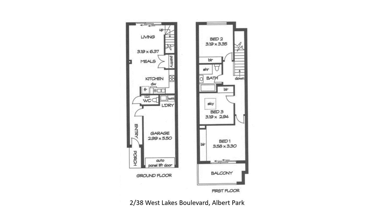 Floorplan of Homely townhouse listing, 2/38 West Lakes Boulevard, Albert Park SA 5014