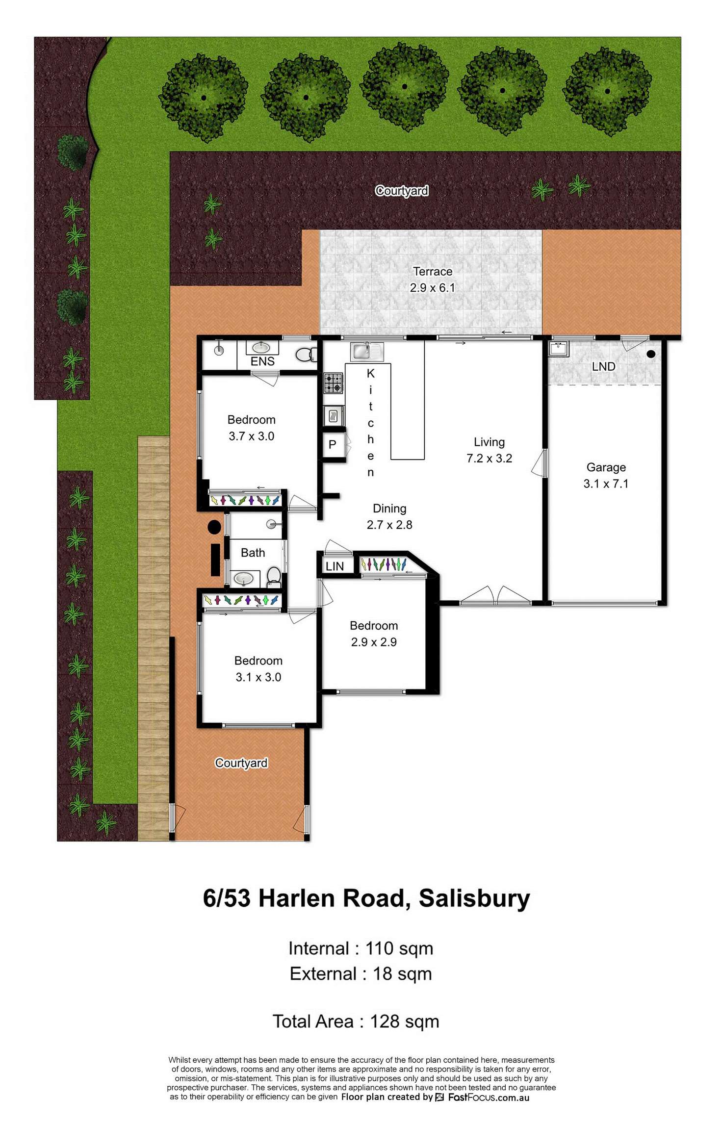 Floorplan of Homely townhouse listing, 6/53 Harlen Road, Salisbury QLD 4107
