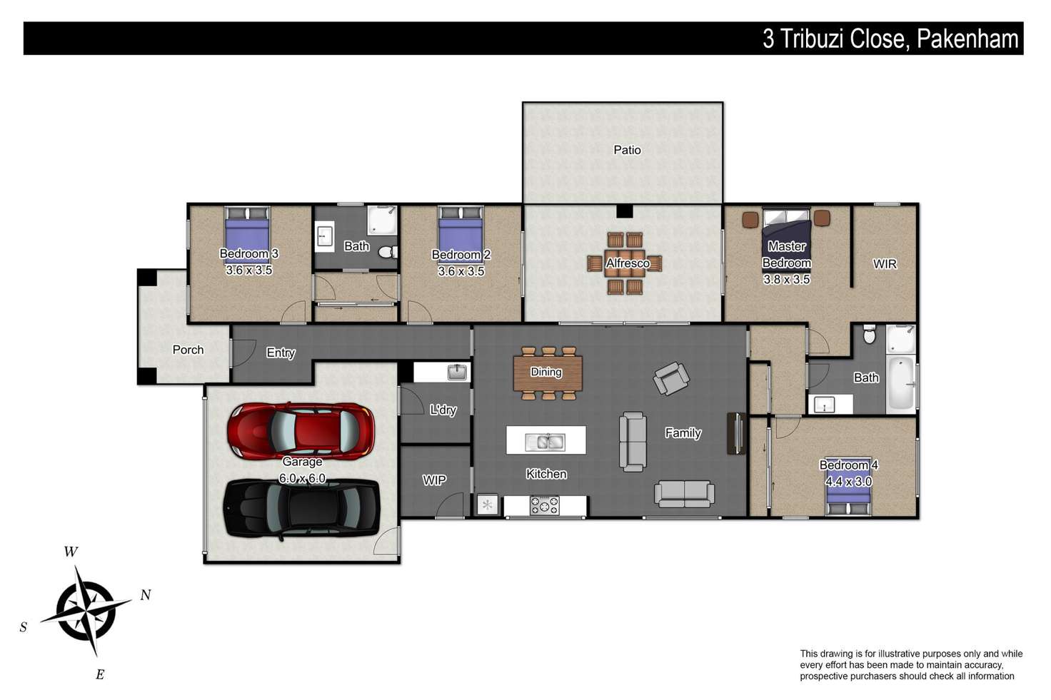 Floorplan of Homely house listing, 3 Tribuzi Close, Pakenham VIC 3810