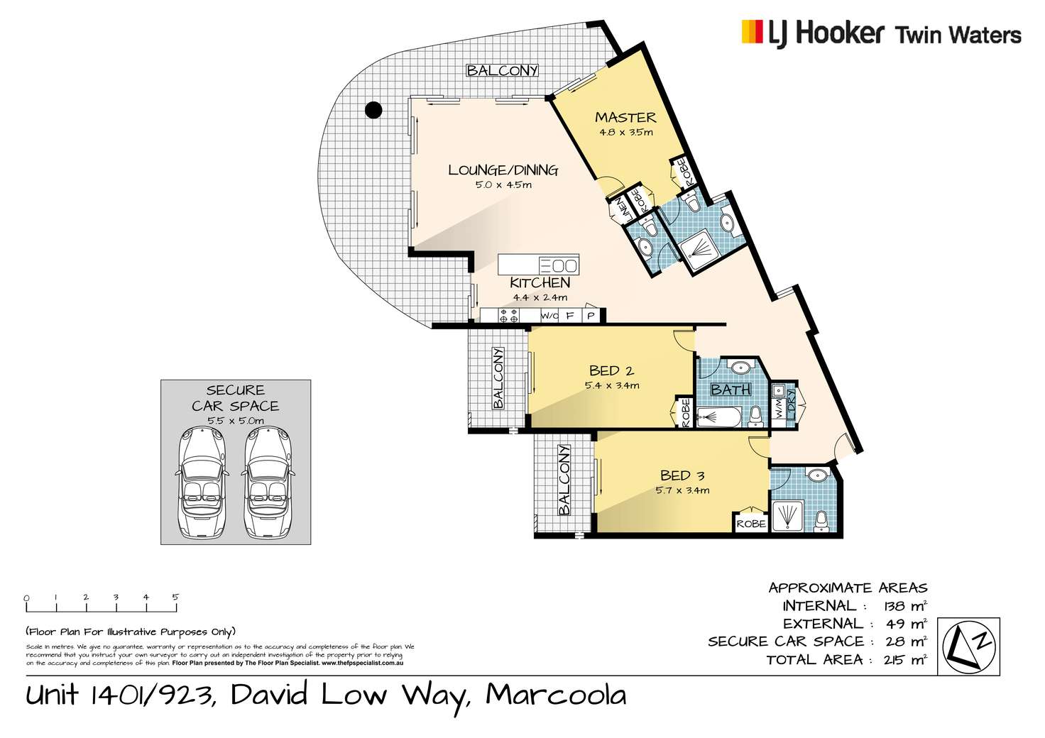 Floorplan of Homely unit listing, 1401/923 David Low Way, Marcoola QLD 4564