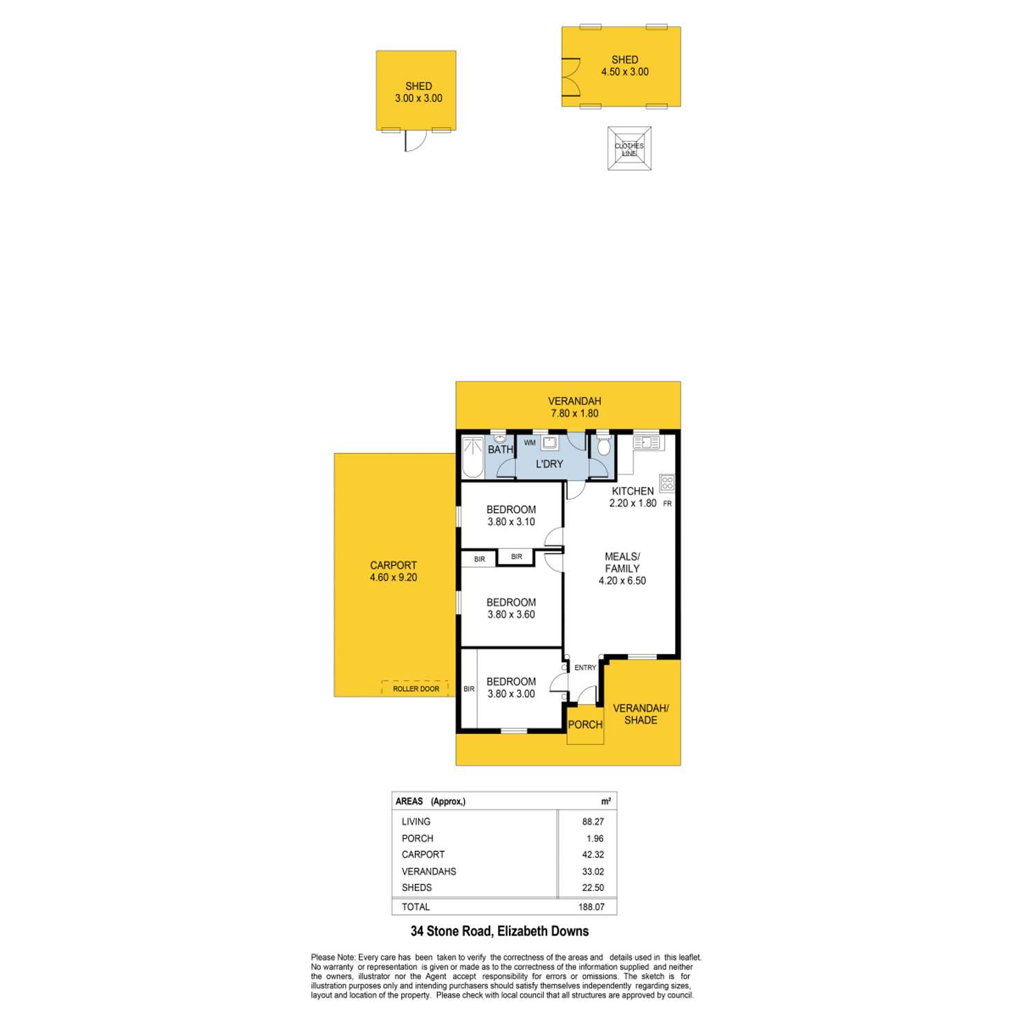 Floorplan of Homely house listing, 34 Stone Road, Elizabeth Downs SA 5113