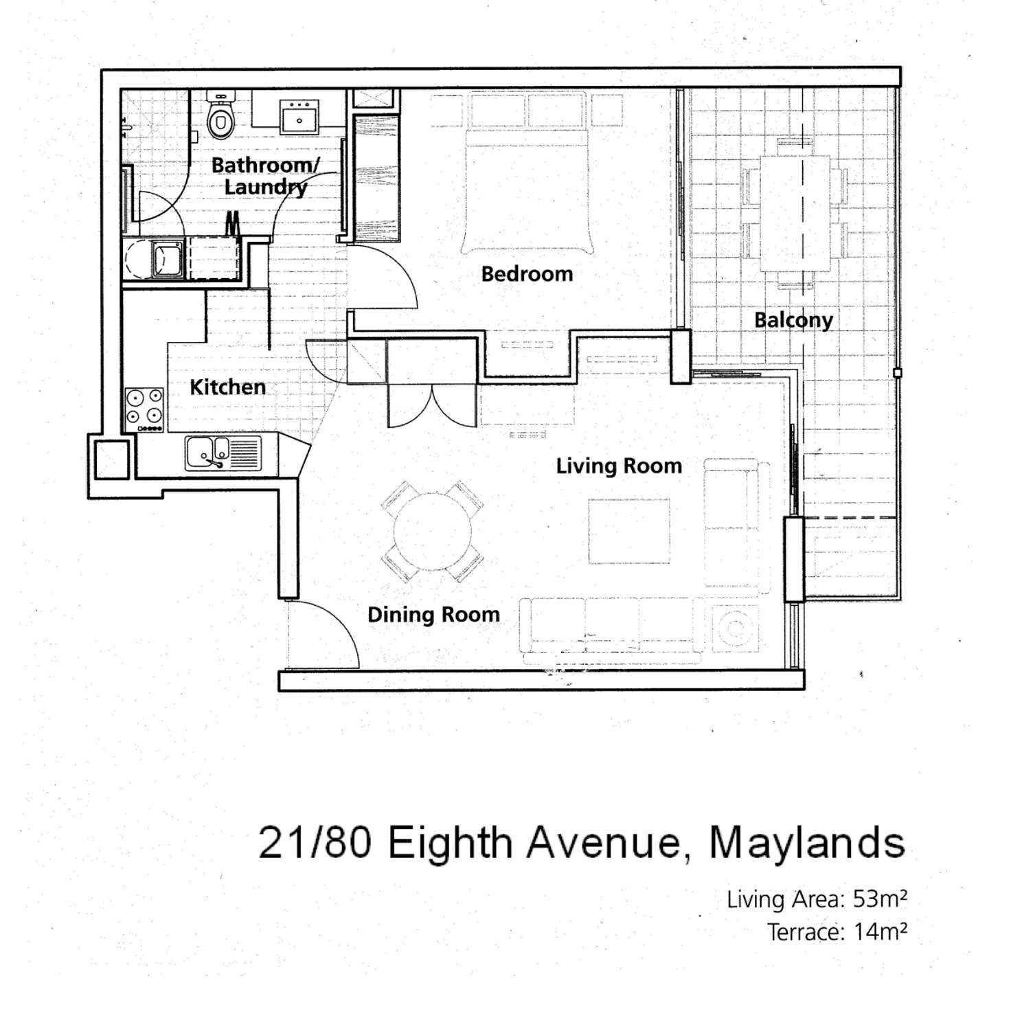 Floorplan of Homely apartment listing, 21/80 Eighth Avenue, Maylands WA 6051