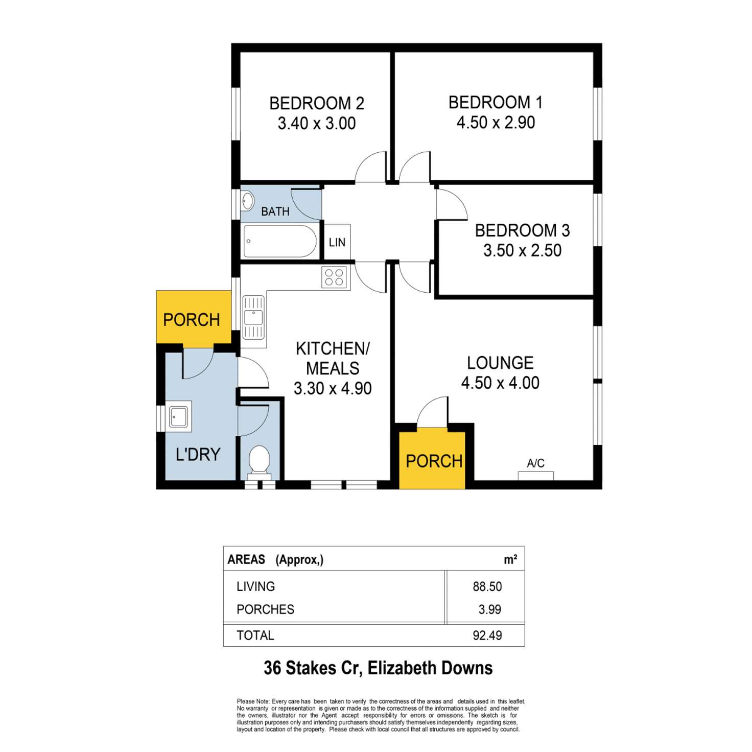 Floorplan of Homely house listing, 36 Stakes Crescent, Elizabeth Downs SA 5113