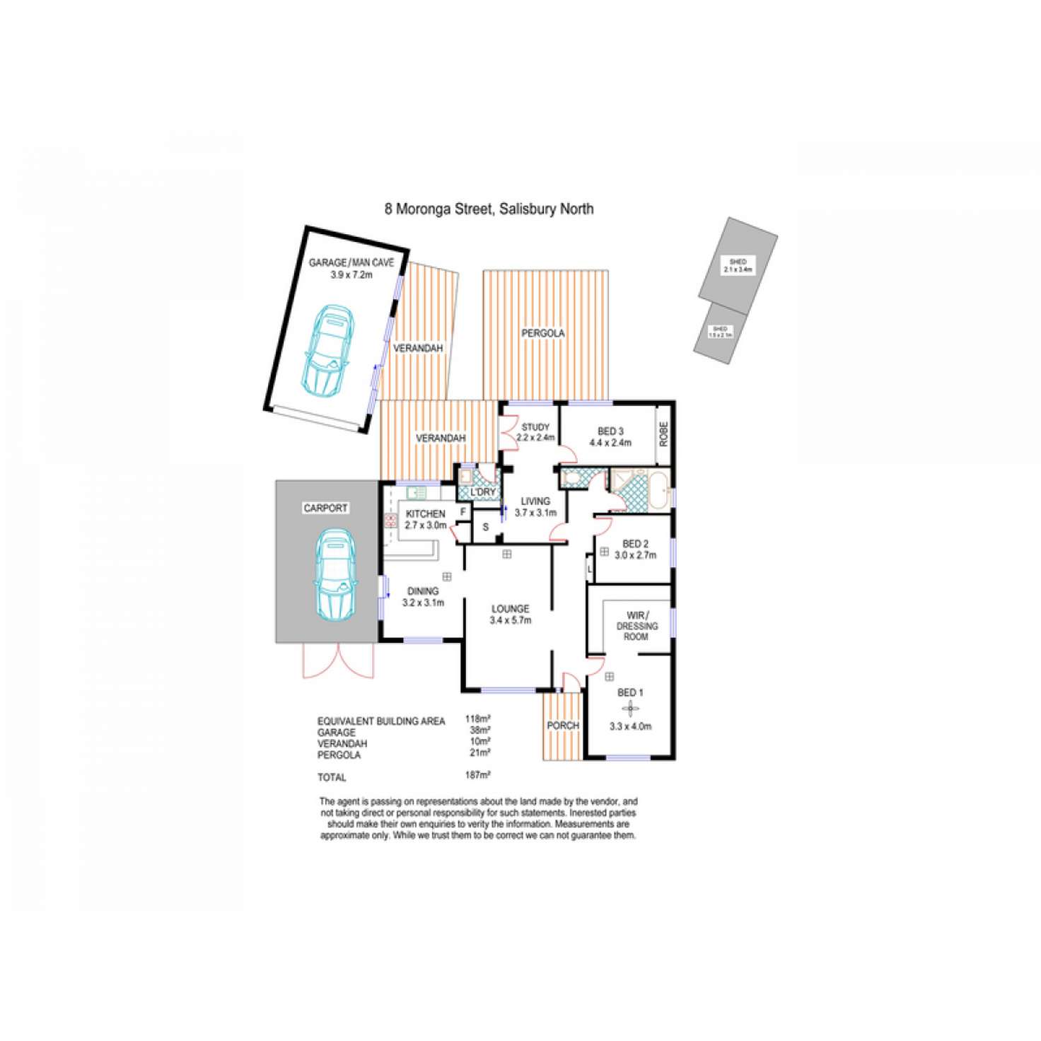 Floorplan of Homely house listing, 8 Moronga Street, Salisbury North SA 5108