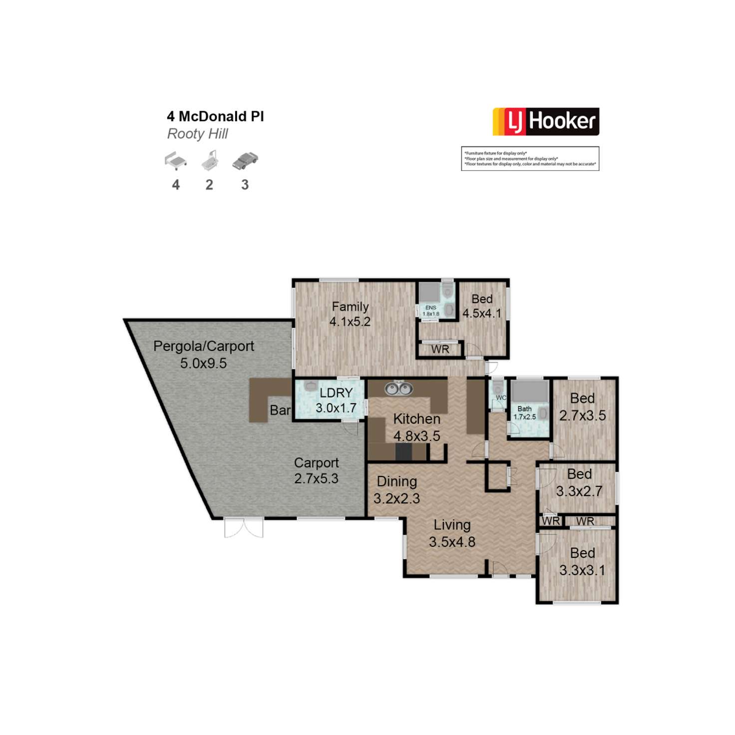 Floorplan of Homely house listing, 4 McDonald Place, Rooty Hill NSW 2766