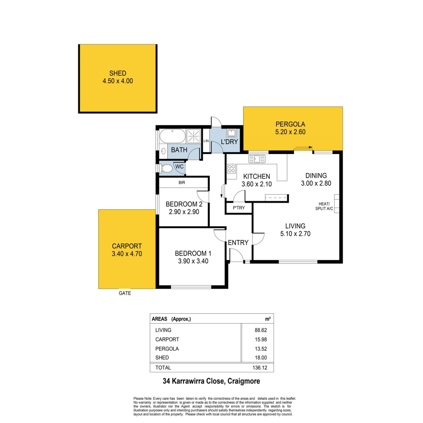 Floorplan of Homely house listing, 34 Karrawirra Close, Craigmore SA 5114