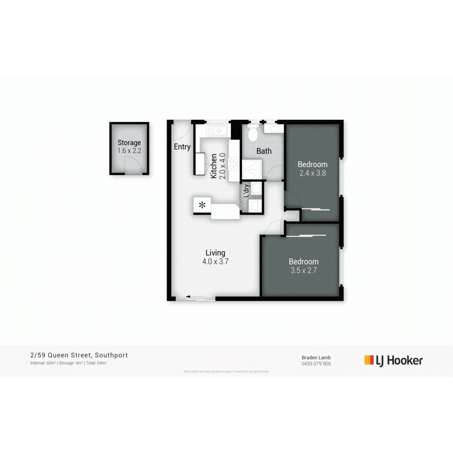 Floorplan of Homely unit listing, 2/59 Queen Street, Southport QLD 4215