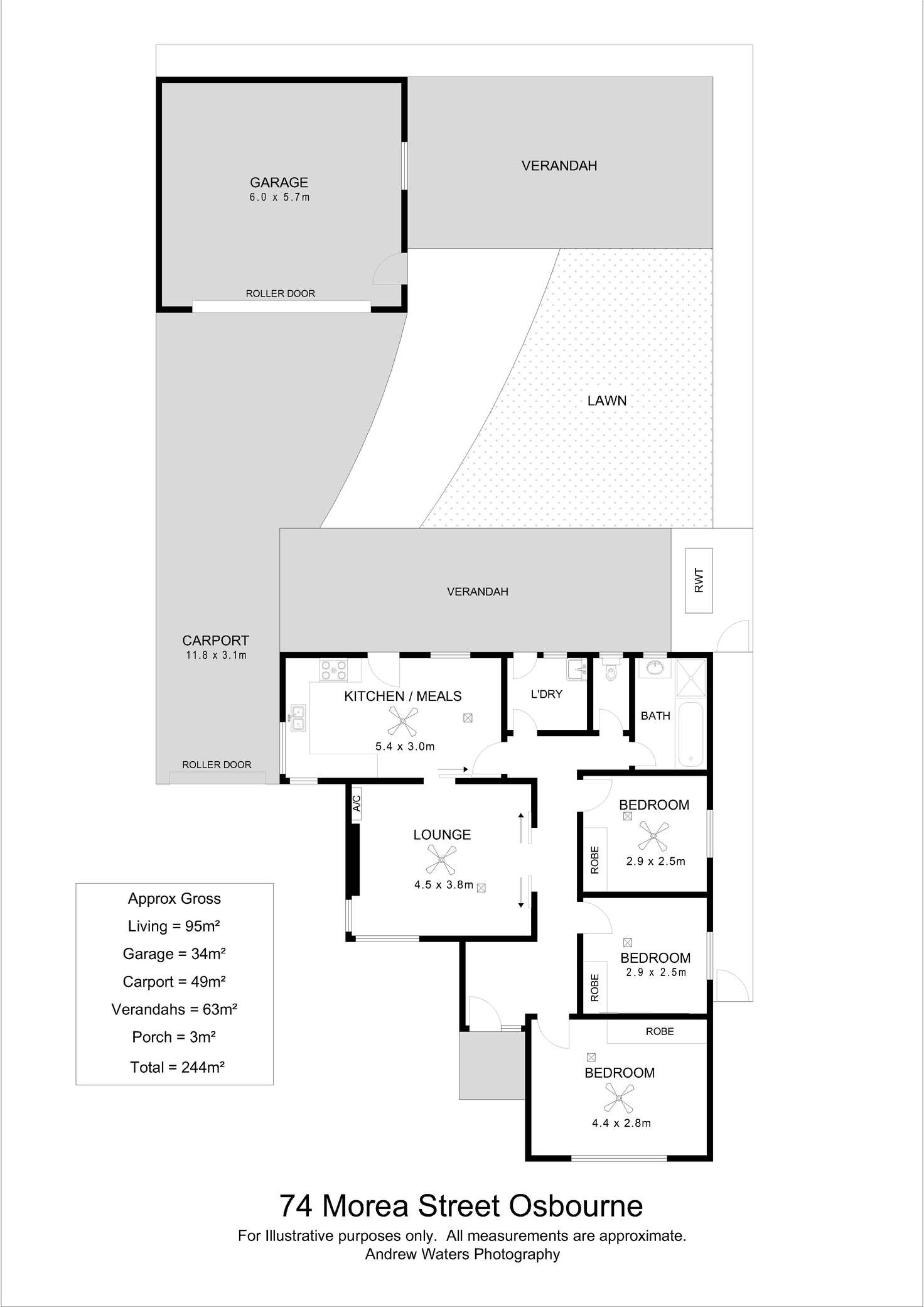 Floorplan of Homely house listing, 74 Morea Street, Osborne SA 5017