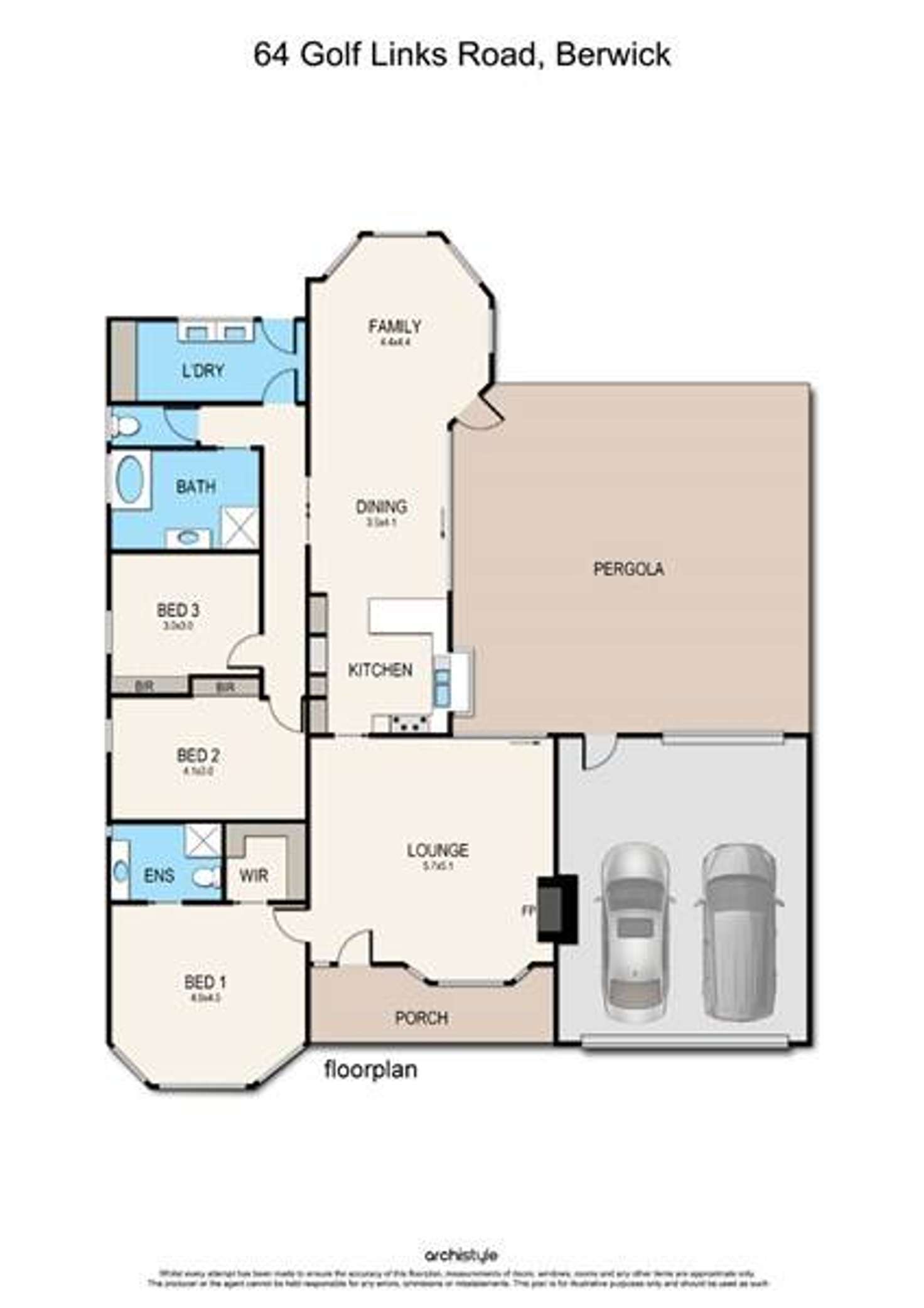 Floorplan of Homely house listing, 64 Golf Links Road, Berwick VIC 3806