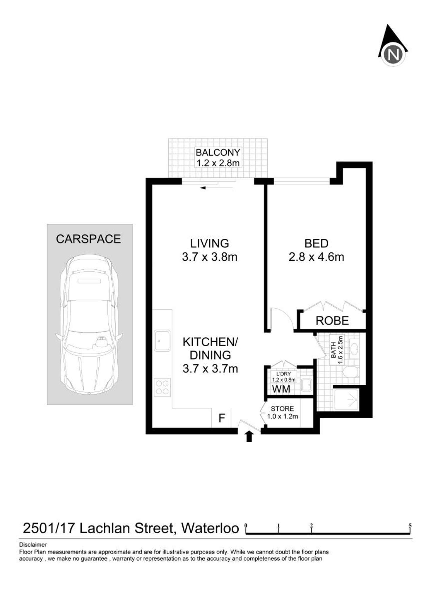 Floorplan of Homely apartment listing, 2501/17 Lachlan Street, Waterloo NSW 2017
