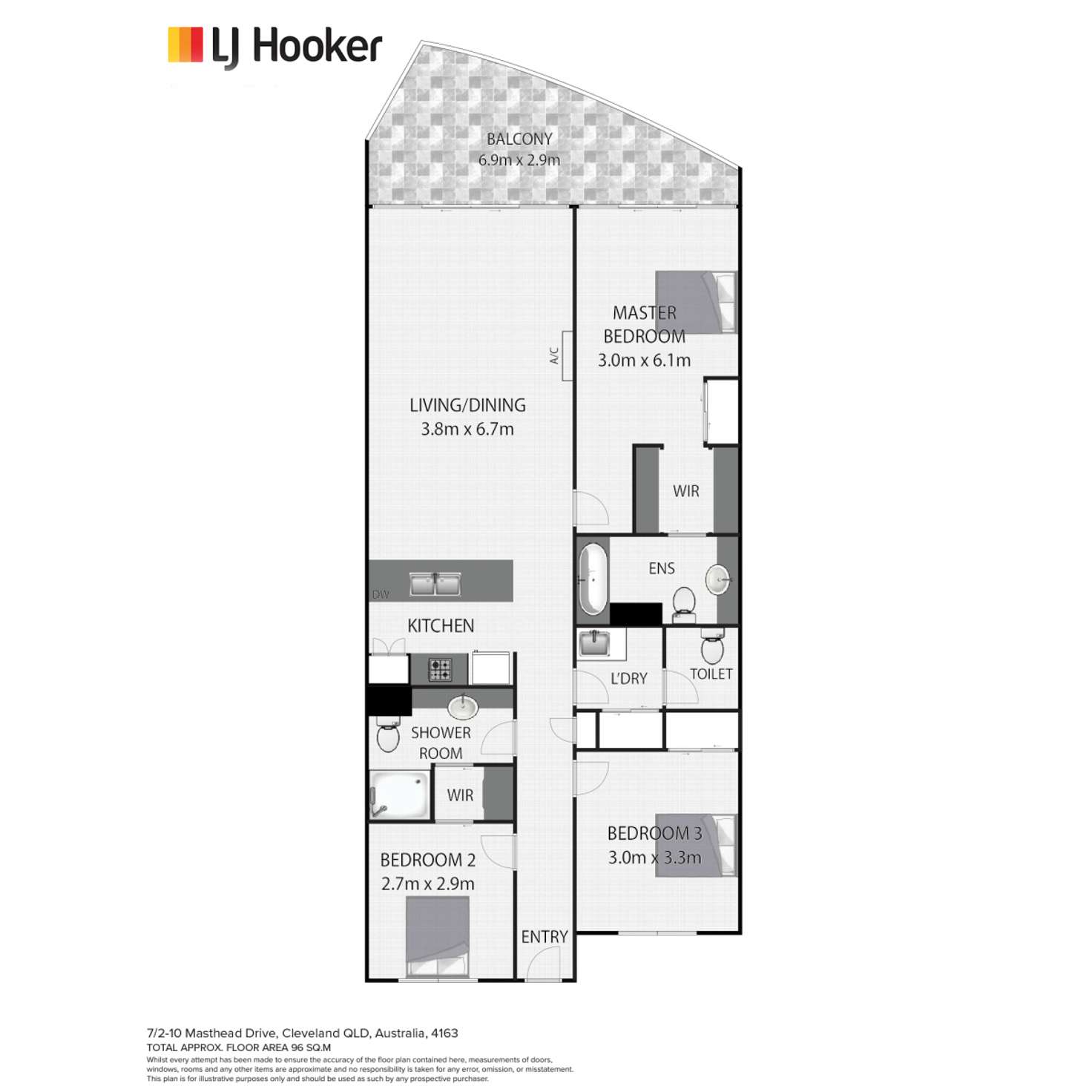 Floorplan of Homely unit listing, 7/2-10 Masthead Drive, Cleveland QLD 4163