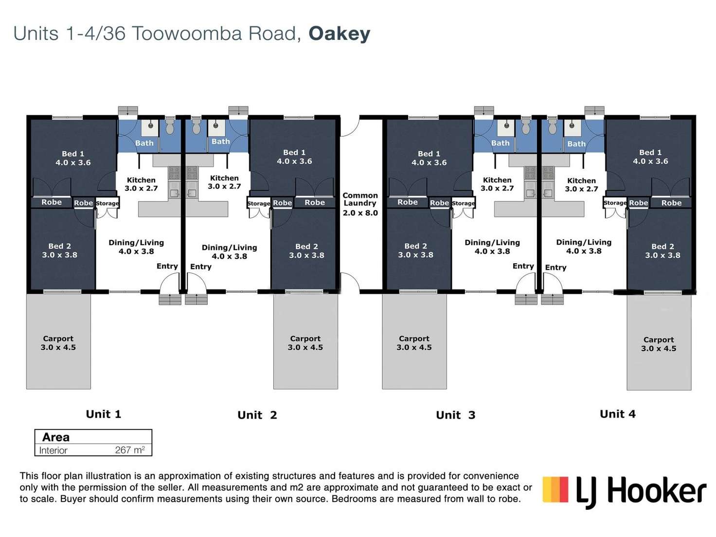 Floorplan of Homely unit listing, 1-4/36 Toowoomba Road, Oakey QLD 4401