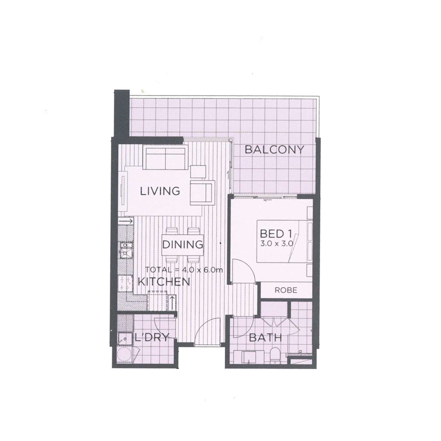 Floorplan of Homely apartment listing, 209/9 Tully Road, East Perth WA 6004