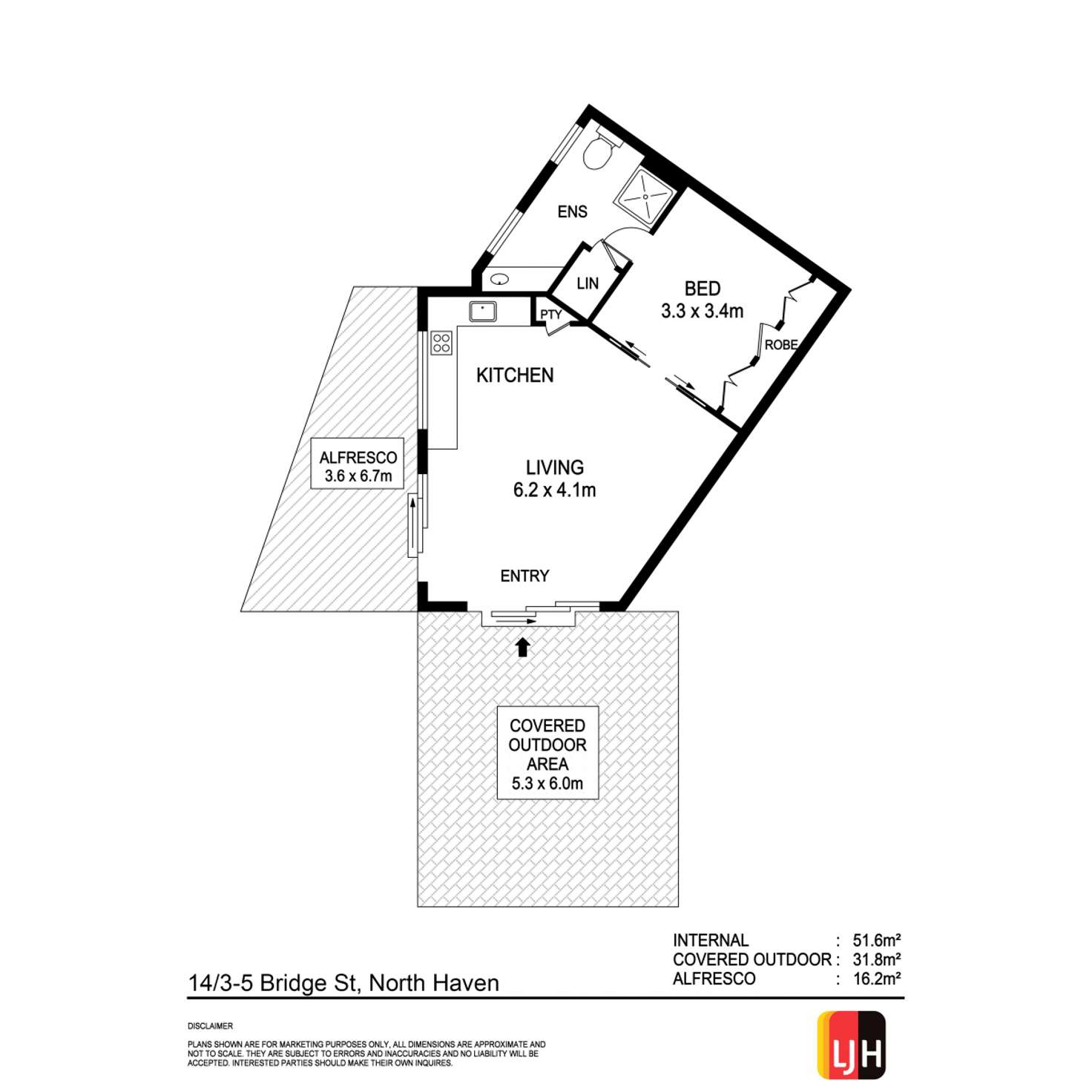 Floorplan of Homely unit listing, 14/3-5 Bridge Street, North Haven NSW 2443