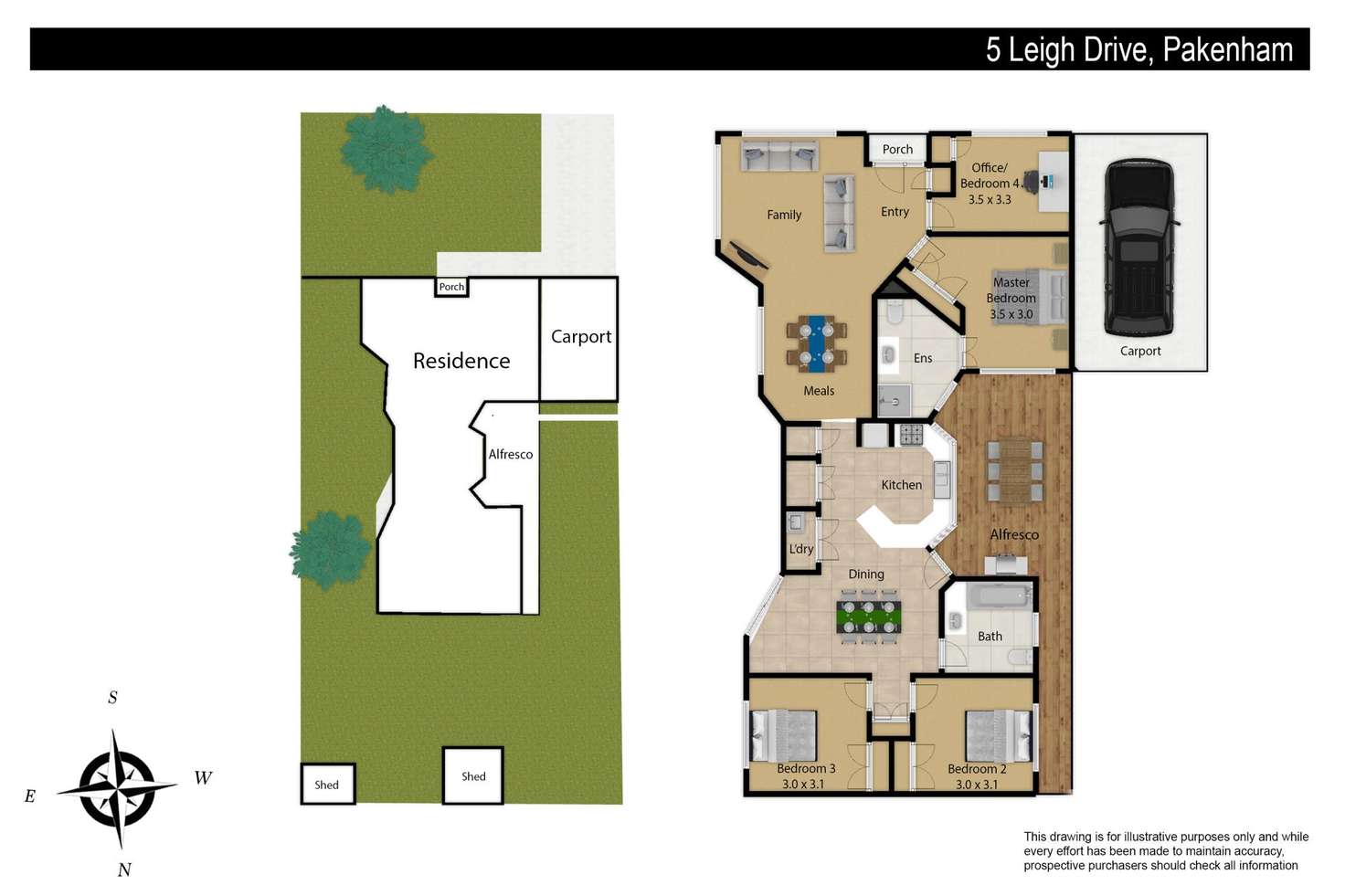 Floorplan of Homely house listing, 5 Leigh Drive, Pakenham VIC 3810