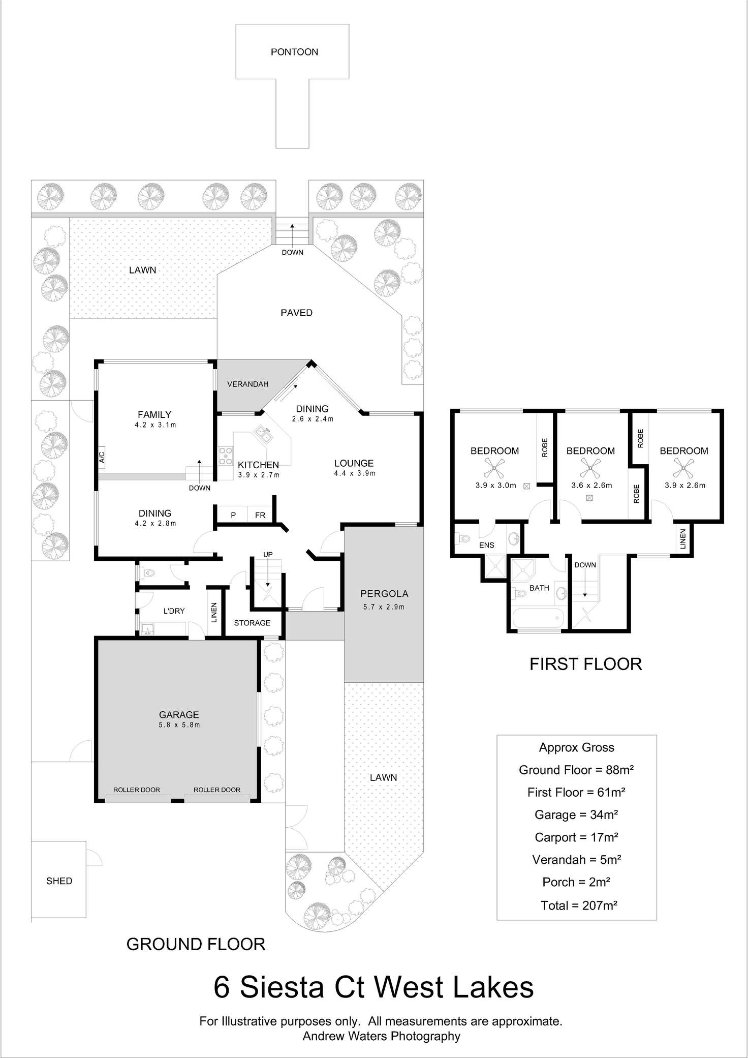 Floorplan of Homely house listing, 6 Siesta Court, West Lakes SA 5021