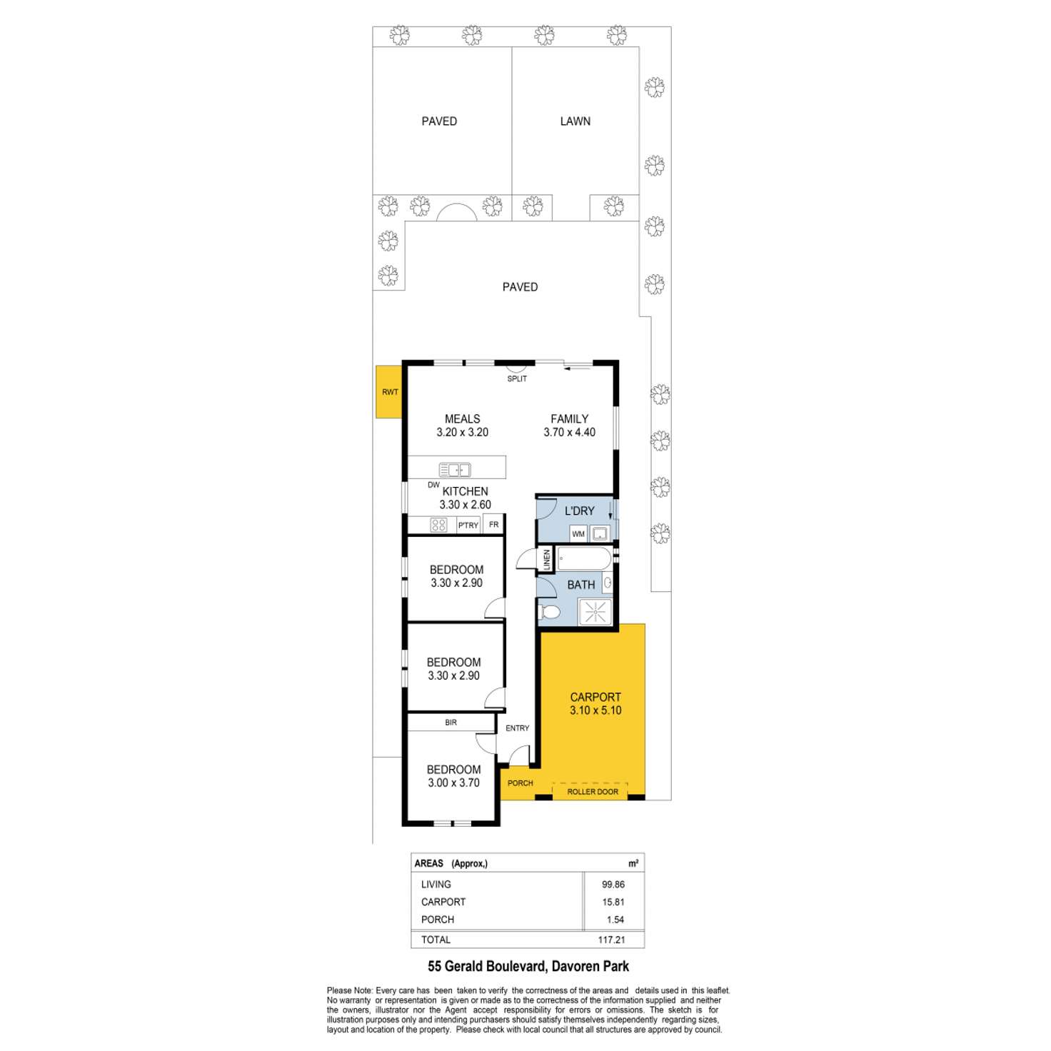 Floorplan of Homely house listing, 55 Gerald Boulevard, Davoren Park SA 5113