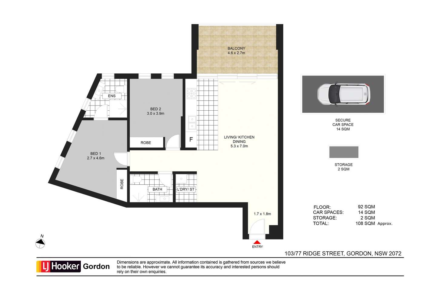 Floorplan of Homely apartment listing, 103/77 Ridge Street, Gordon NSW 2072