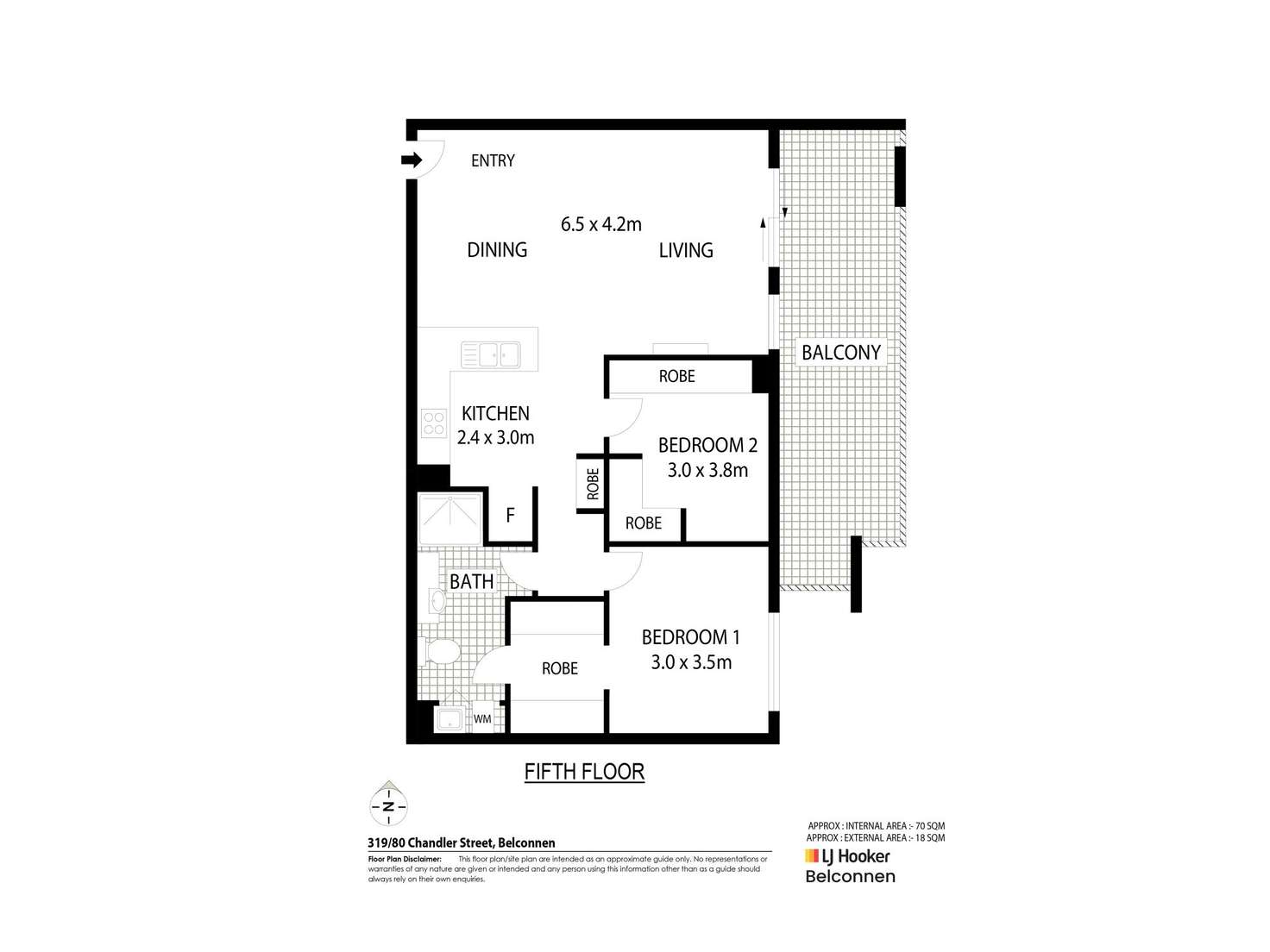 Floorplan of Homely unit listing, 319/80 Chandler Street, Belconnen ACT 2617