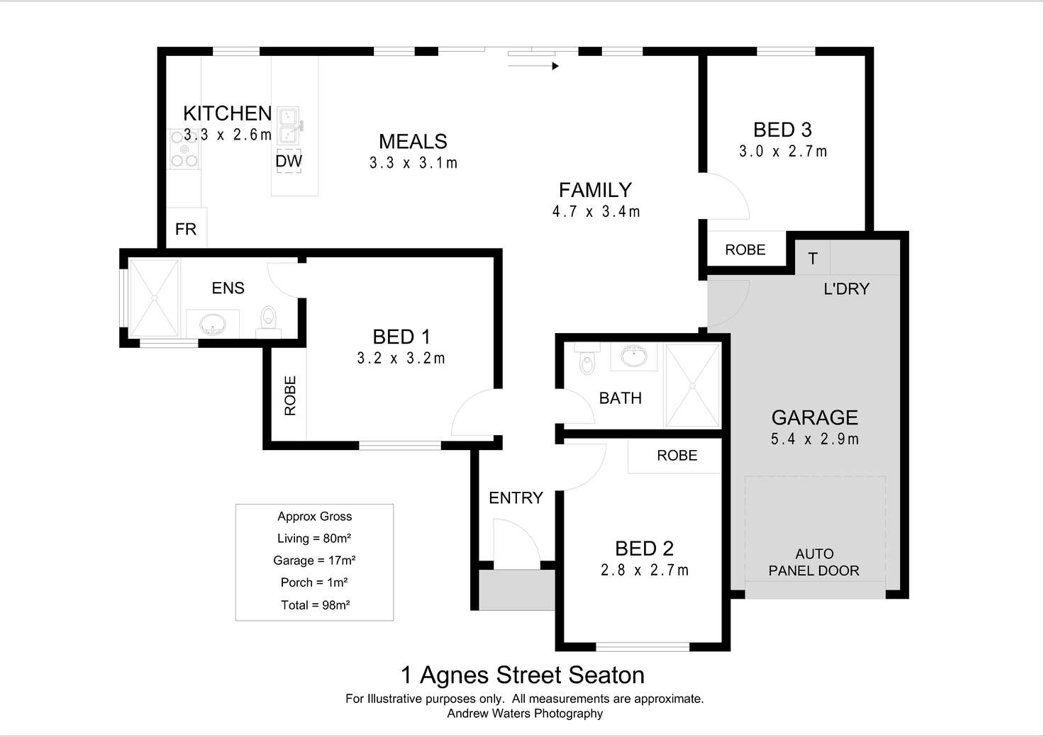 Floorplan of Homely house listing, 1 Agnes Street, Seaton SA 5023