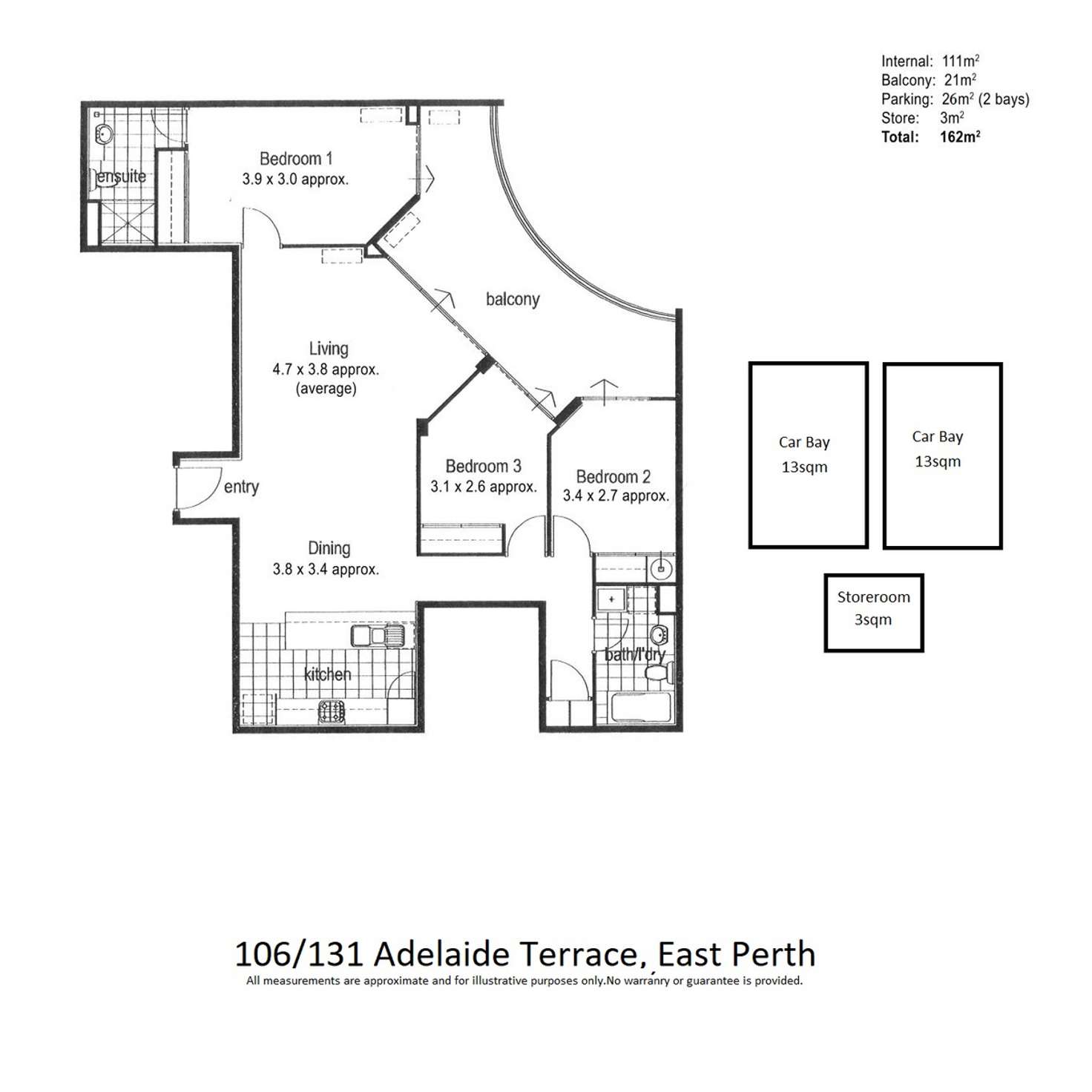 Floorplan of Homely apartment listing, 106/131 Adelaide Terrace, East Perth WA 6004