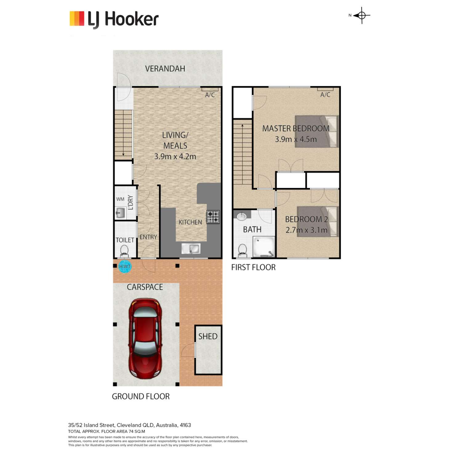 Floorplan of Homely townhouse listing, 35/52 Island Street, Cleveland QLD 4163