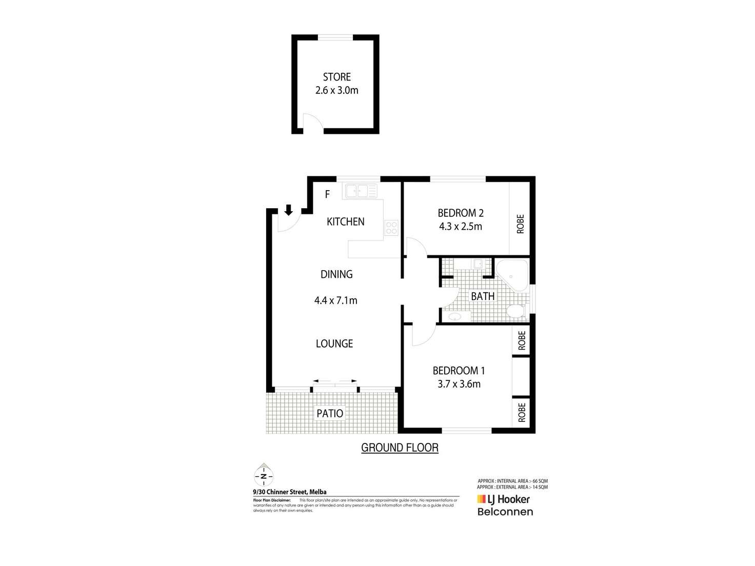 Floorplan of Homely unit listing, 9/30 Chinner Crescent, Melba ACT 2615