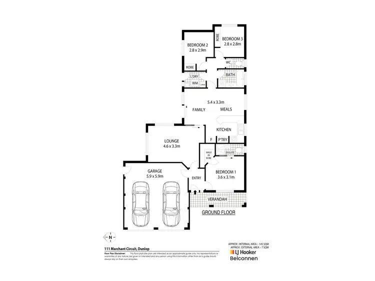 Floorplan of Homely house listing, 111 Marchant Circuit, Dunlop ACT 2615