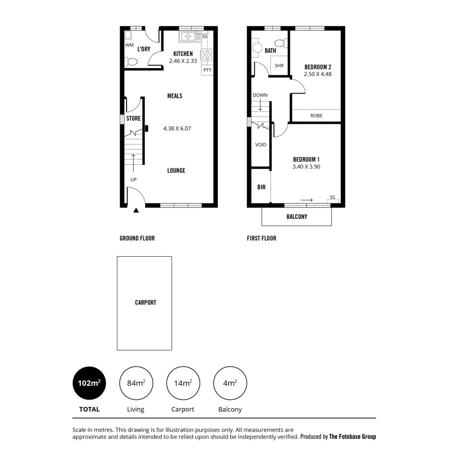 Floorplan of Homely townhouse listing, 1/6 Ray Street, South Plympton SA 5038