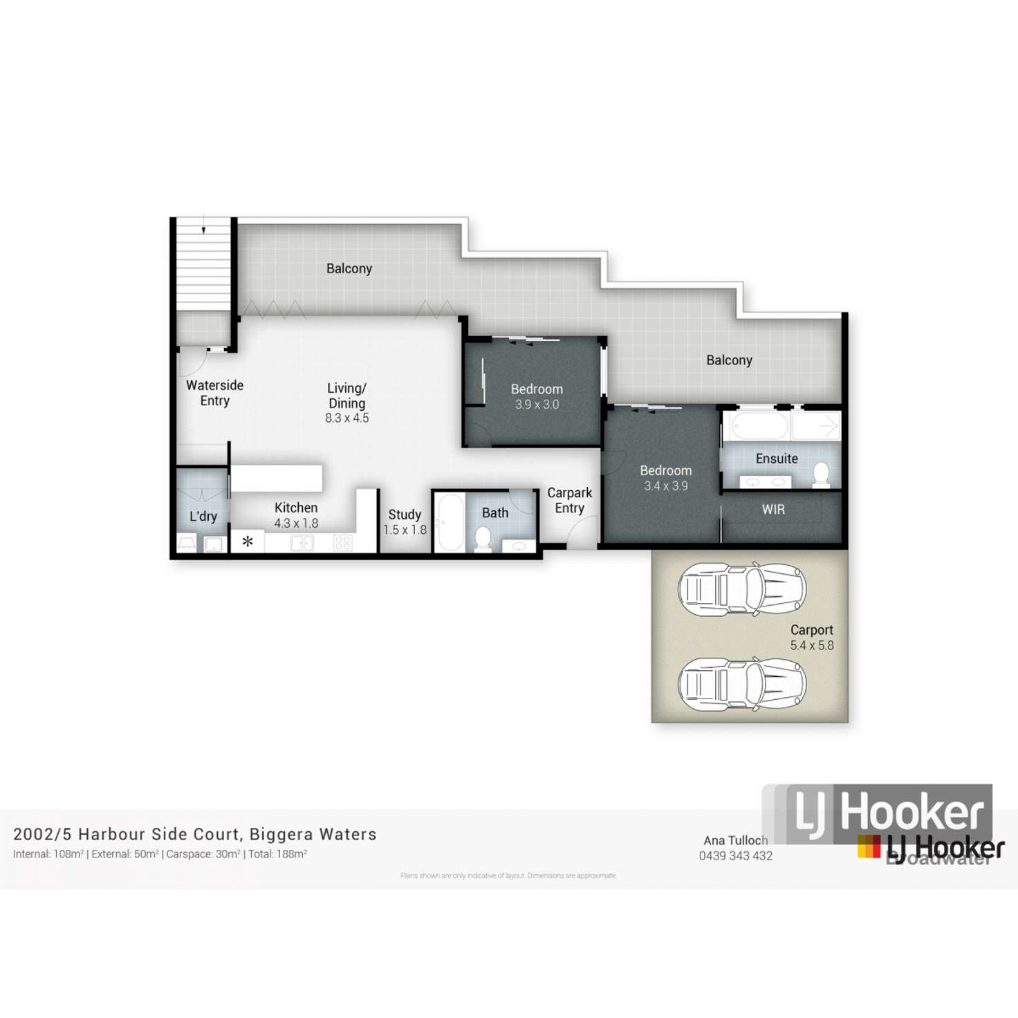 Floorplan of Homely apartment listing, 2002/5 Harbour Side Court, Biggera Waters QLD 4216