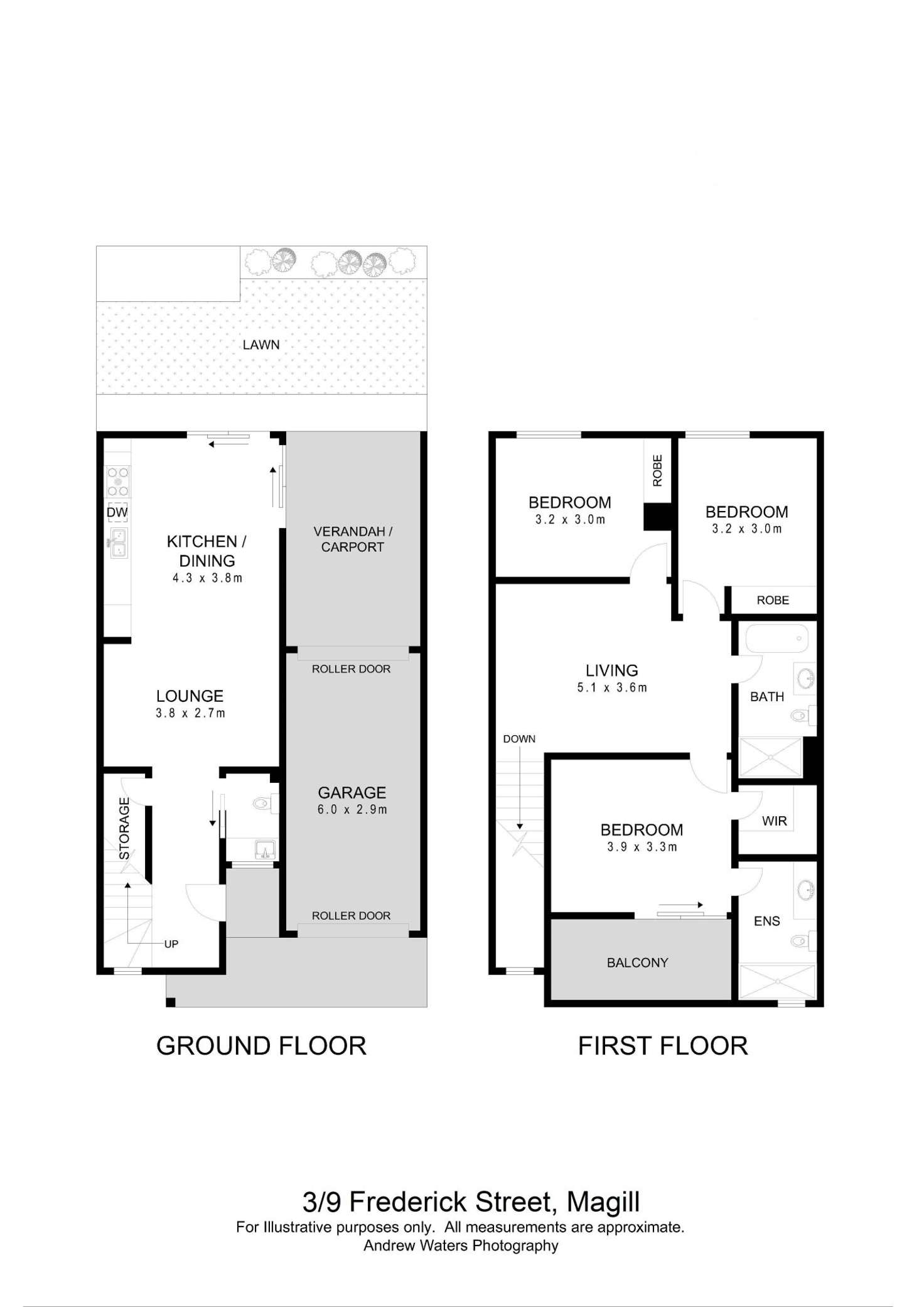 Floorplan of Homely house listing, 3/9 Frederick Street, Magill SA 5072