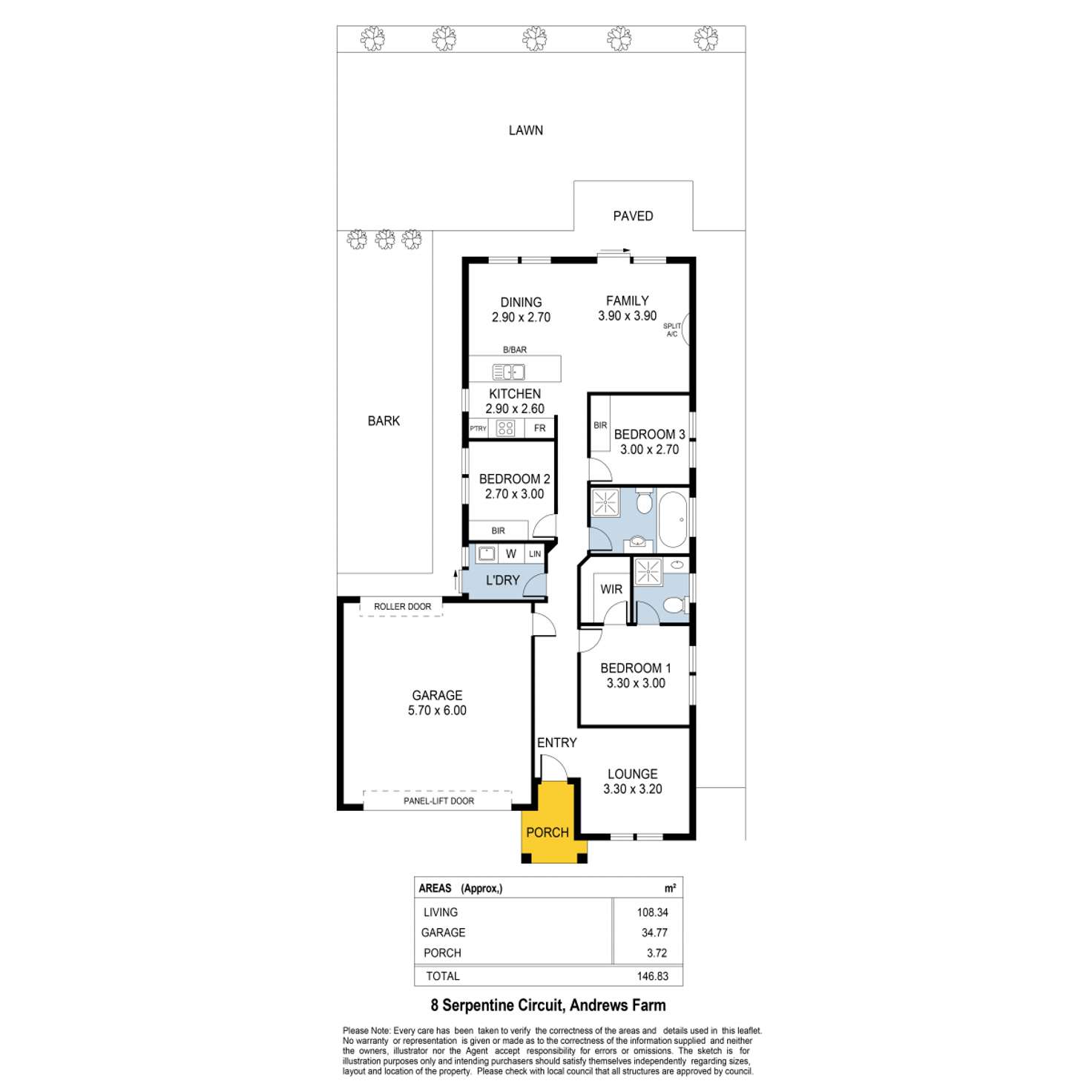Floorplan of Homely house listing, 8 Serpentine Circuit, Andrews Farm SA 5114