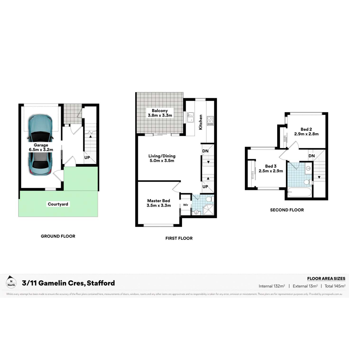 Floorplan of Homely townhouse listing, 3/11 Gamelin Crescent, Stafford QLD 4053