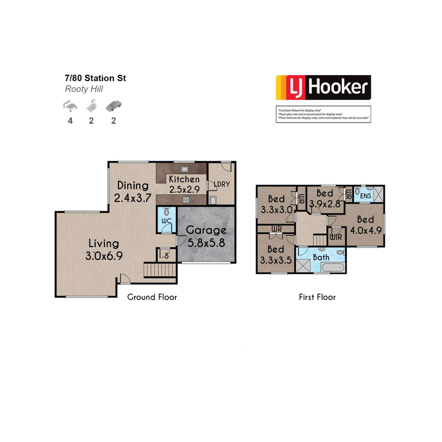 Floorplan of Homely townhouse listing, 7/80 Station Street, Rooty Hill NSW 2766