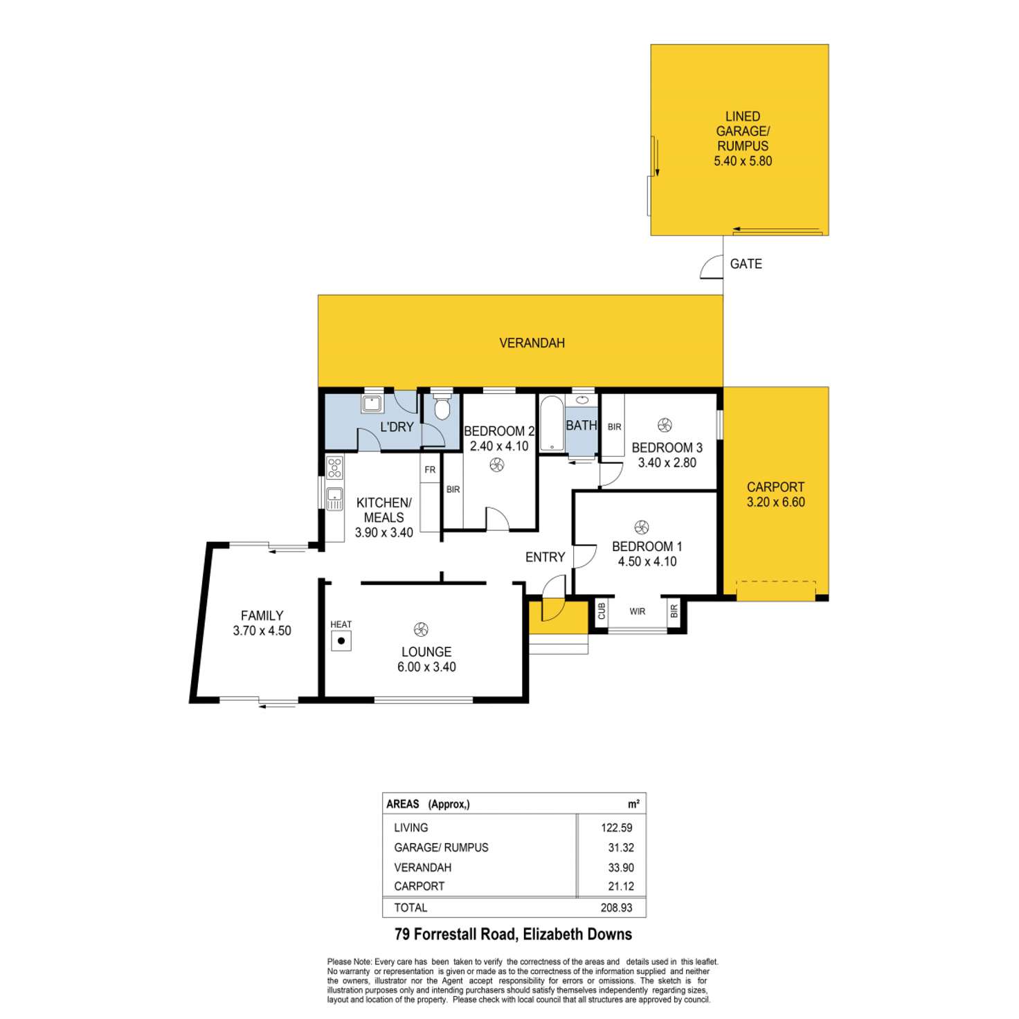 Floorplan of Homely house listing, 79 Forrestall Road, Elizabeth Downs SA 5113