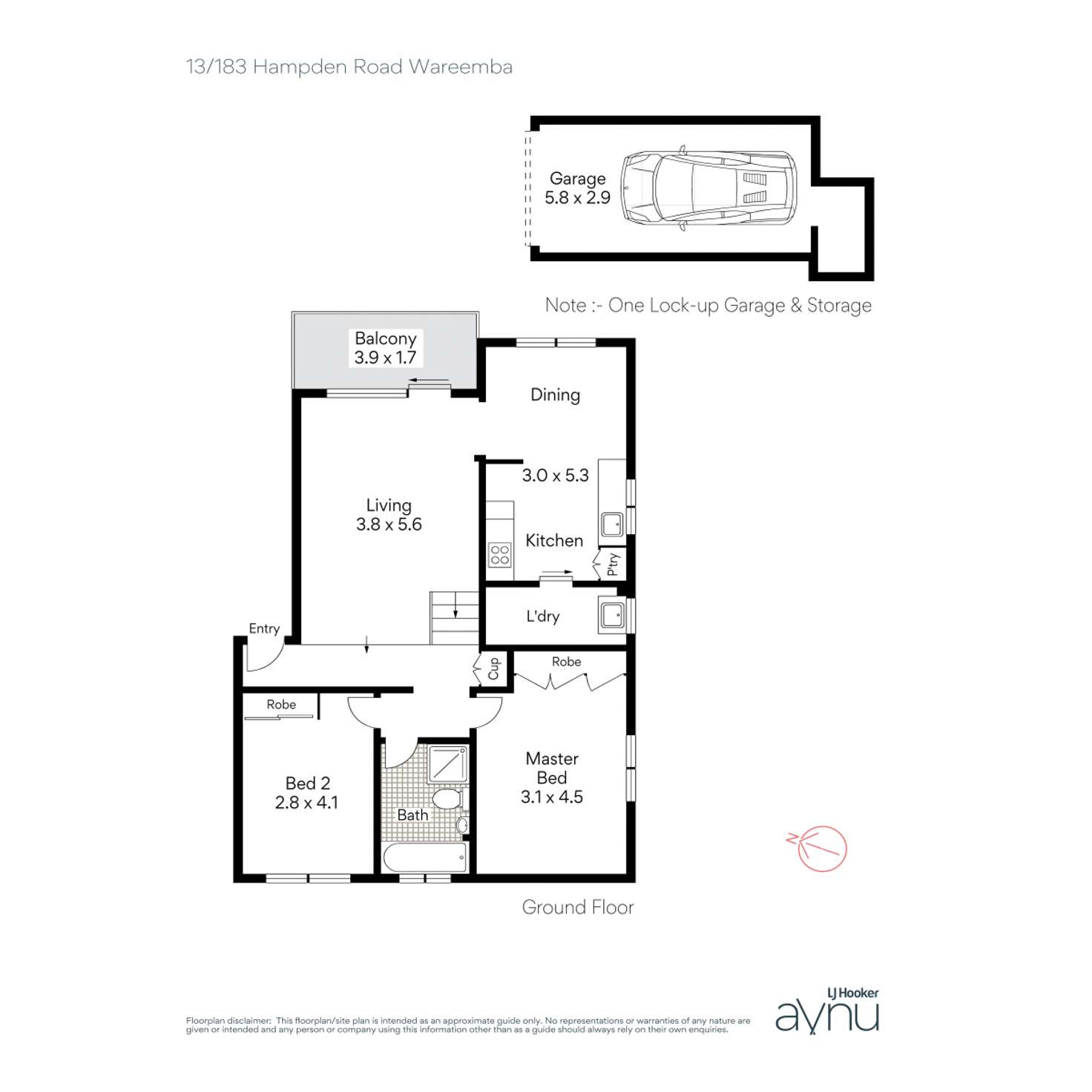 Floorplan of Homely apartment listing, 13/183 Hampden Road, Wareemba NSW 2046