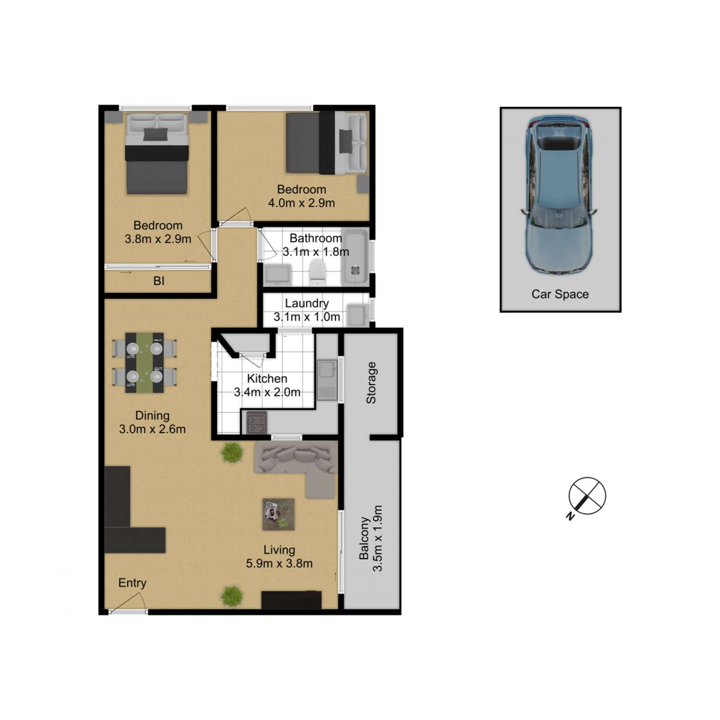 Floorplan of Homely apartment listing, 20/99 Canberra Avenue, Griffith ACT 2603