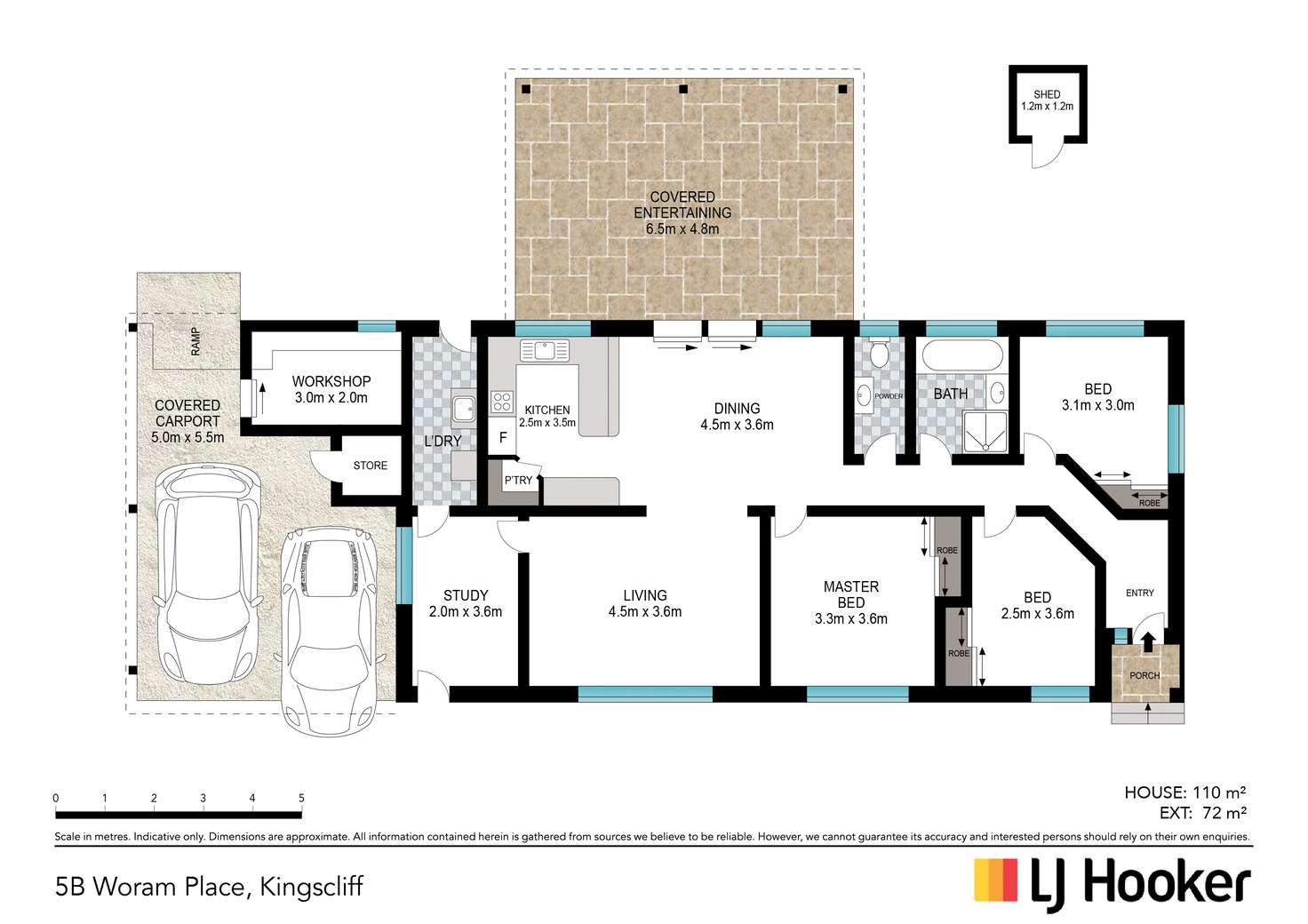 Floorplan of Homely semiDetached listing, 5B Woram Place, Kingscliff NSW 2487