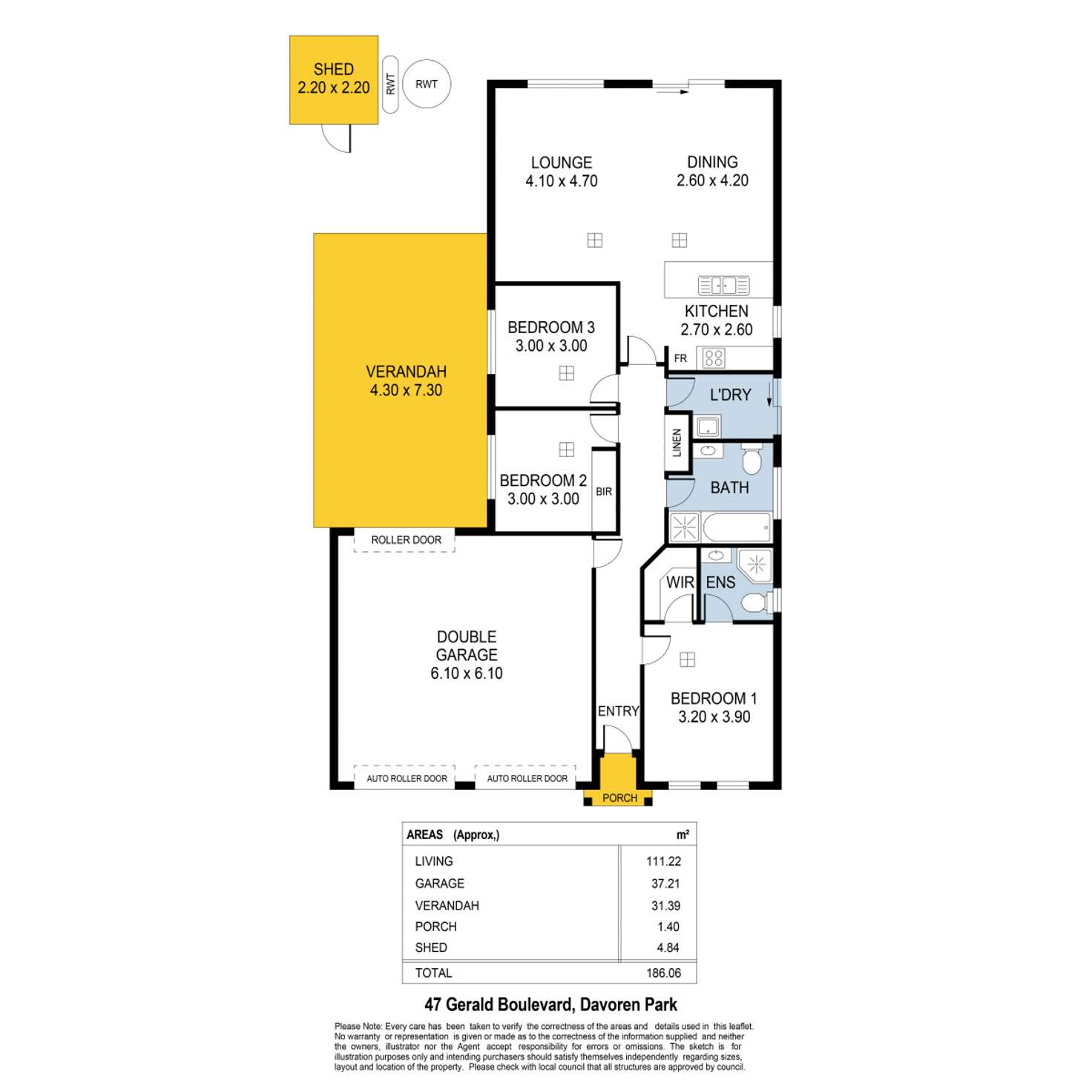 Floorplan of Homely house listing, 47 Gerald Boulevard, Davoren Park SA 5113