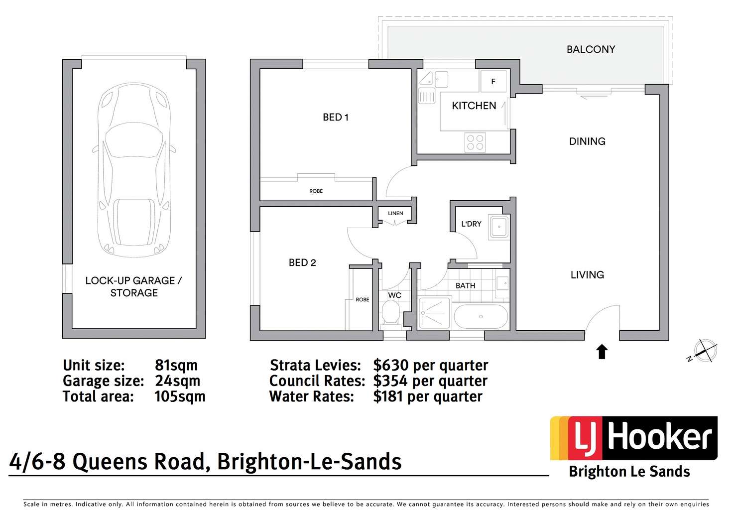 Floorplan of Homely unit listing, 4/6-8 Queens Road, Brighton-le-sands NSW 2216