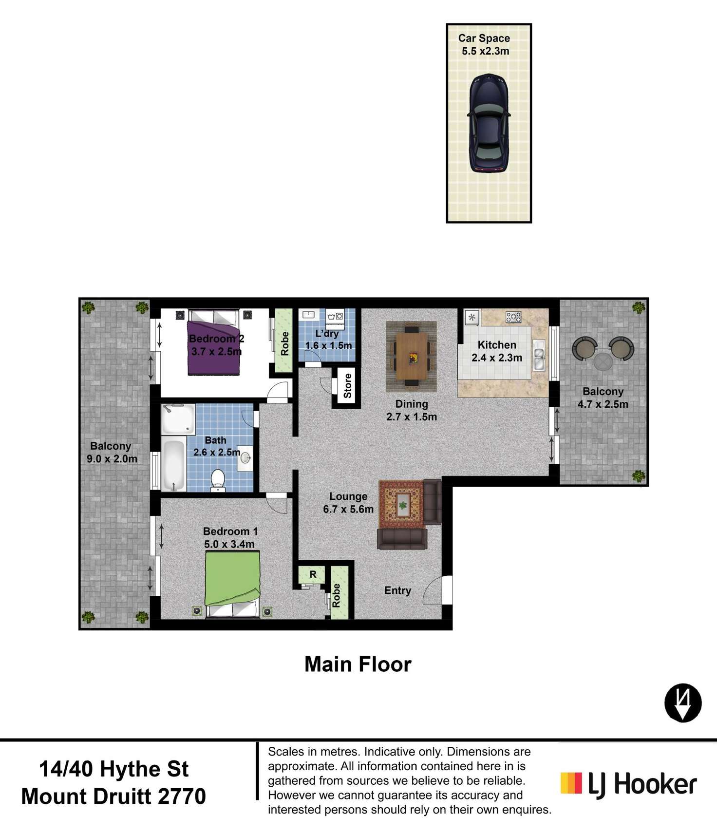 Floorplan of Homely unit listing, 14/40 Hythe Street, Mount Druitt NSW 2770